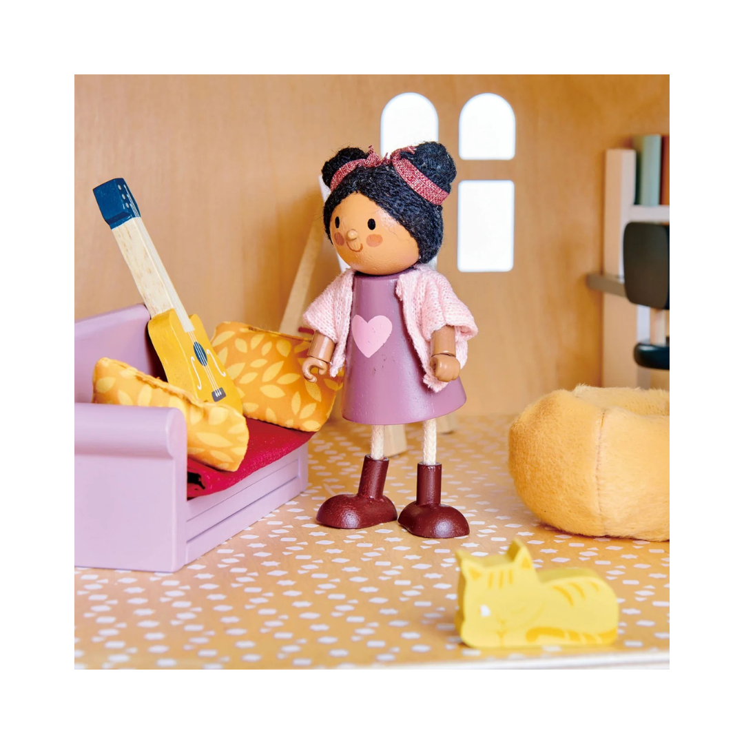 Ayana Wooden Doll & Cat