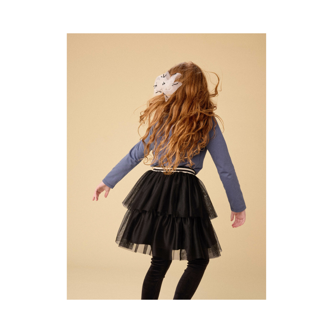 Jet Black Tiered Tulle Skirt