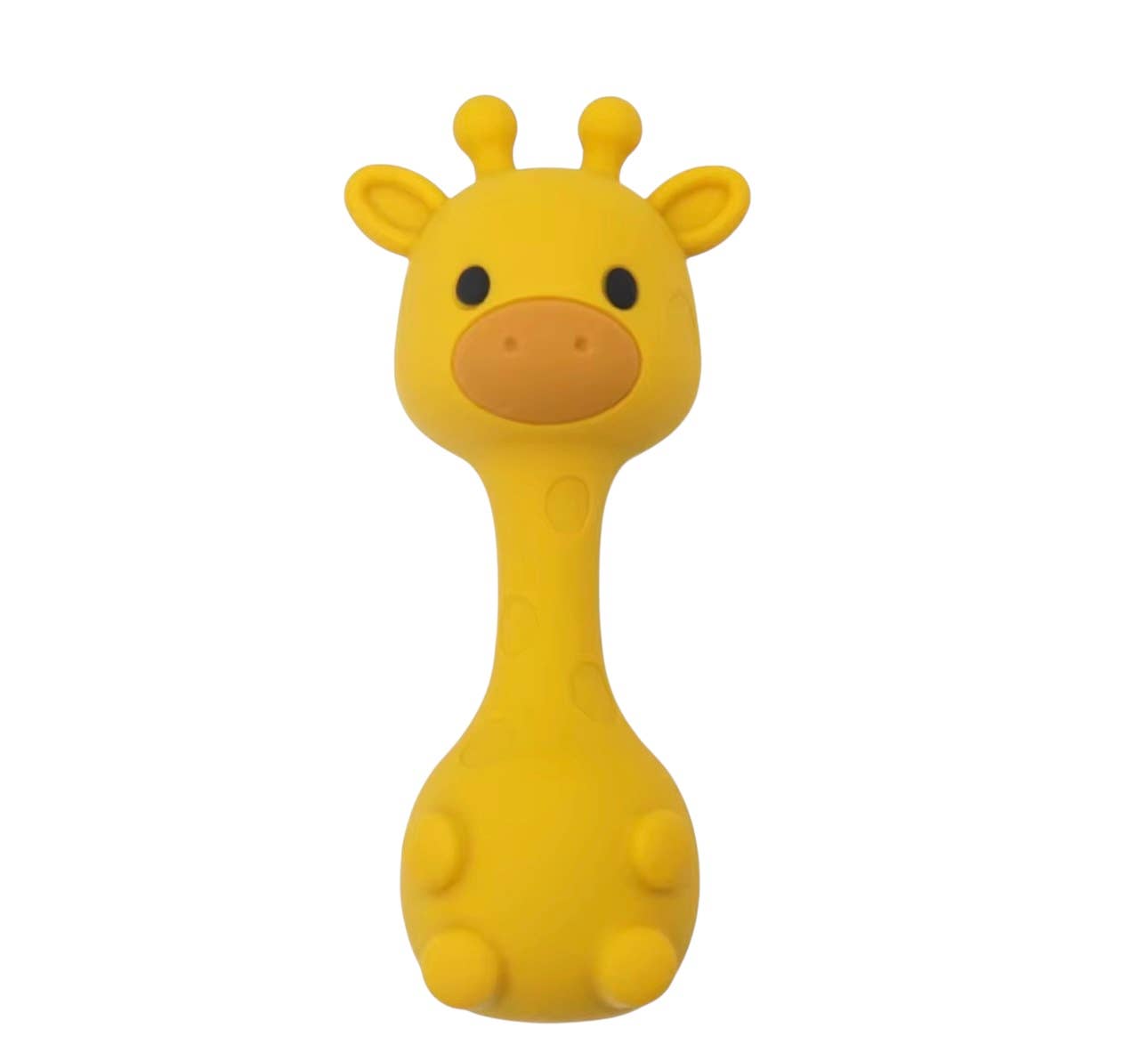 BPA All Silicone Giraffe Rattle: Misty Rose