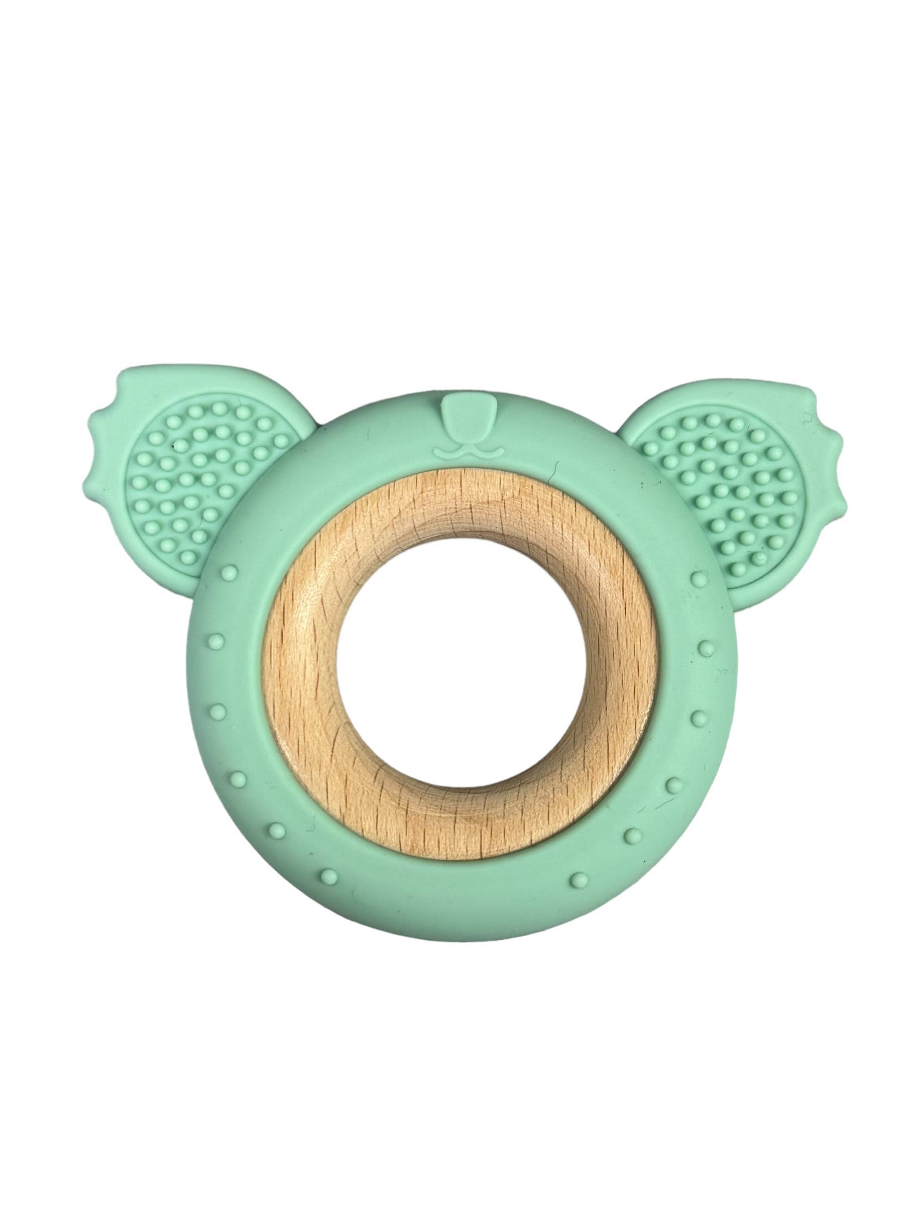 BPA Silicone & Beechwood Teether Ring Kaola: Baby Breath