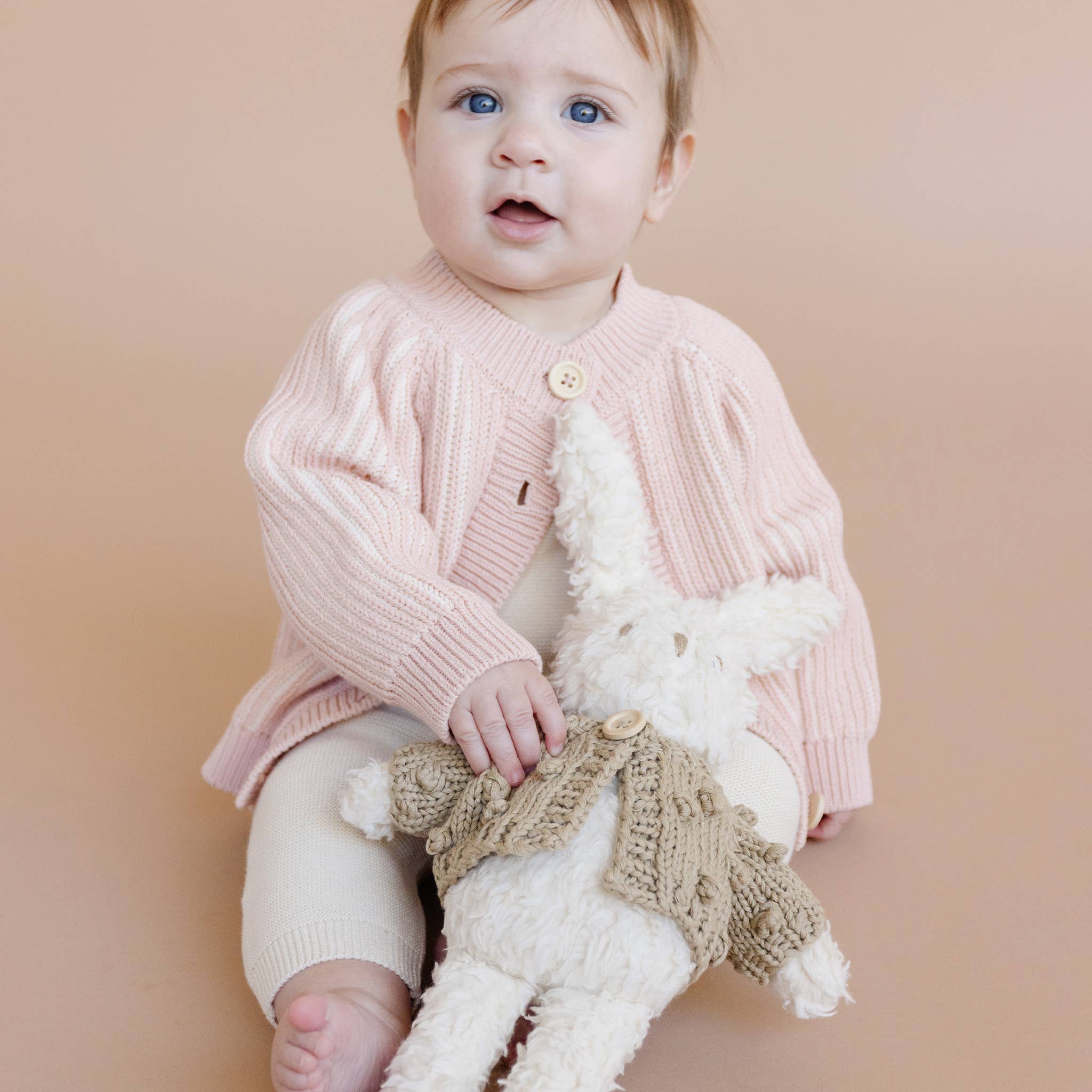 Plush Toy Popcorn Cotton Cardigan Stuffed Animal Dress Up: Blush