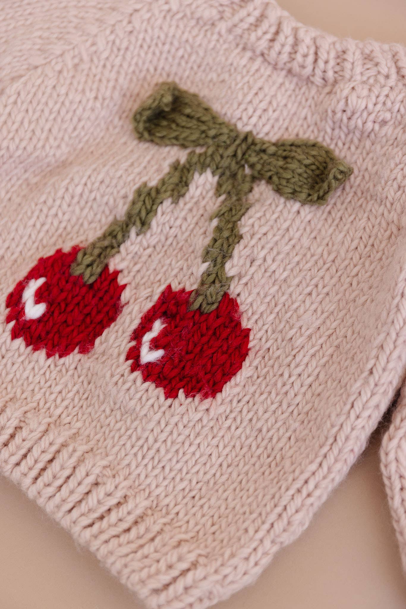 Cherry Pullover Sweater Baby Kid Valentine's Fruit Gift: Blush / XS 6-12m