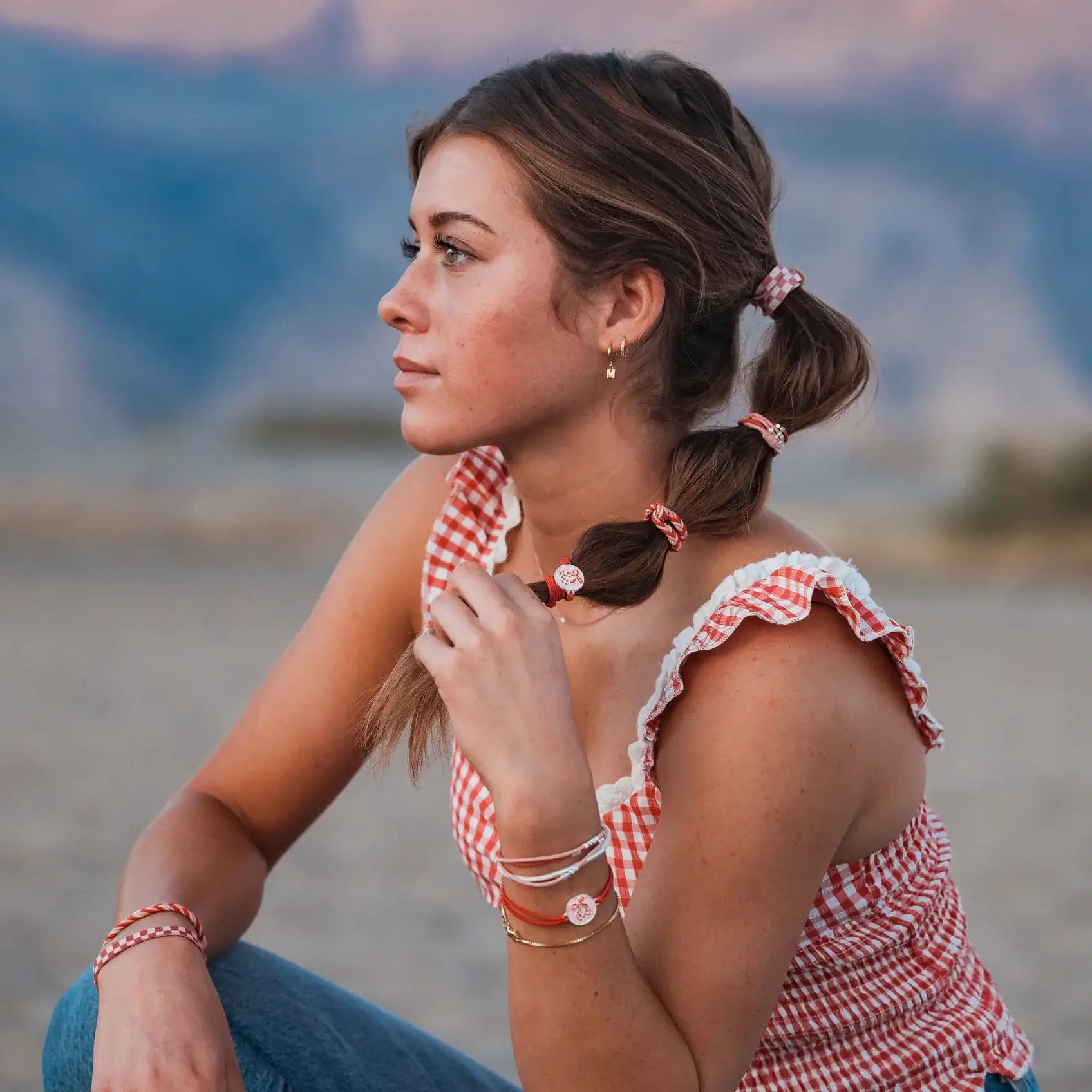 "Sweet" Pink Cherry Hair Tie Bracelets: Small