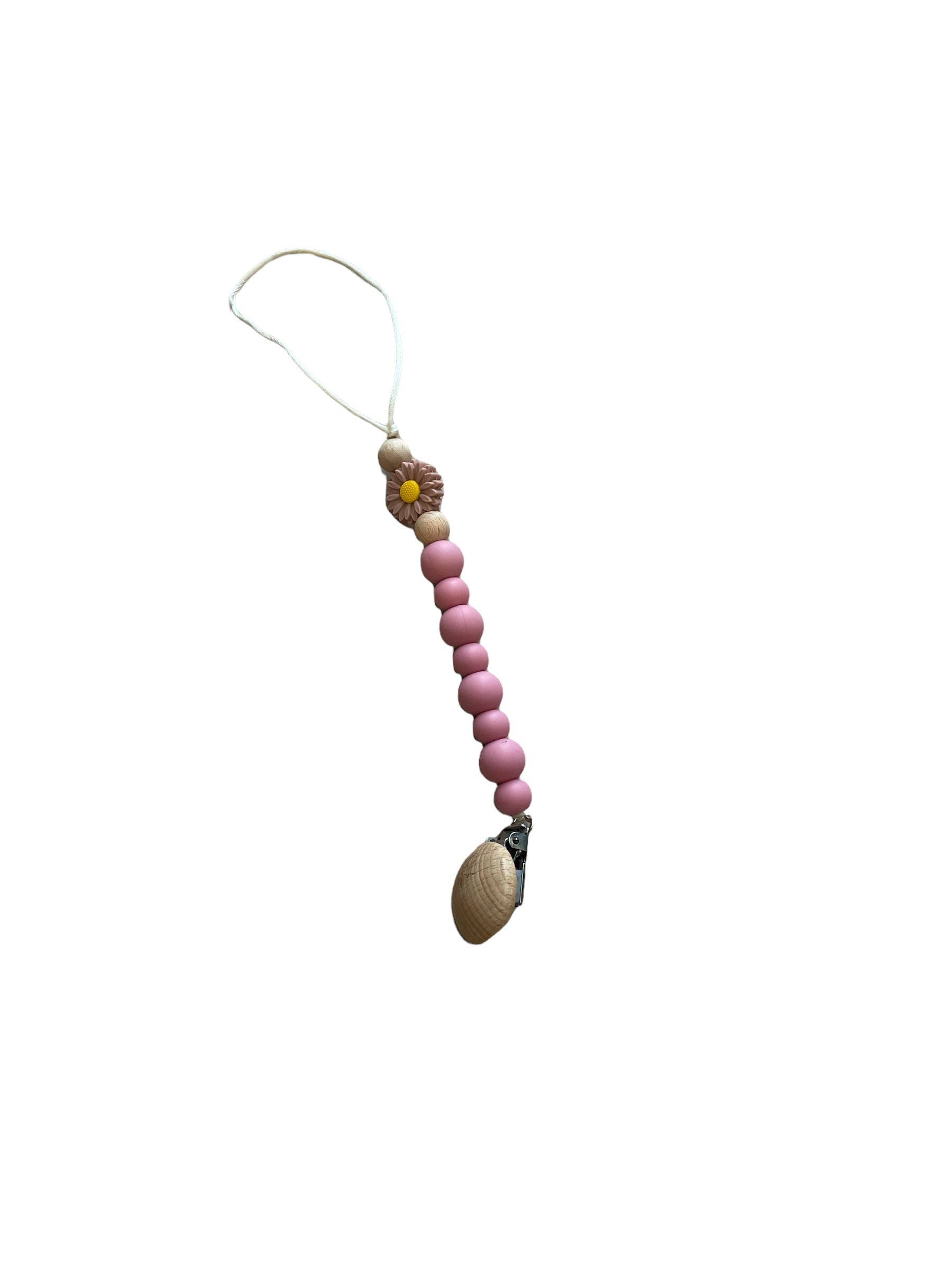 LIMITED EDITION Daisy Grande Pacifier Clip: Peachy