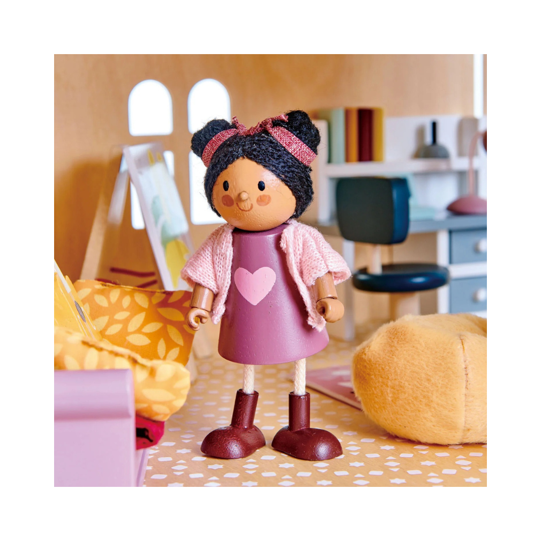 Ayana Wooden Doll & Cat