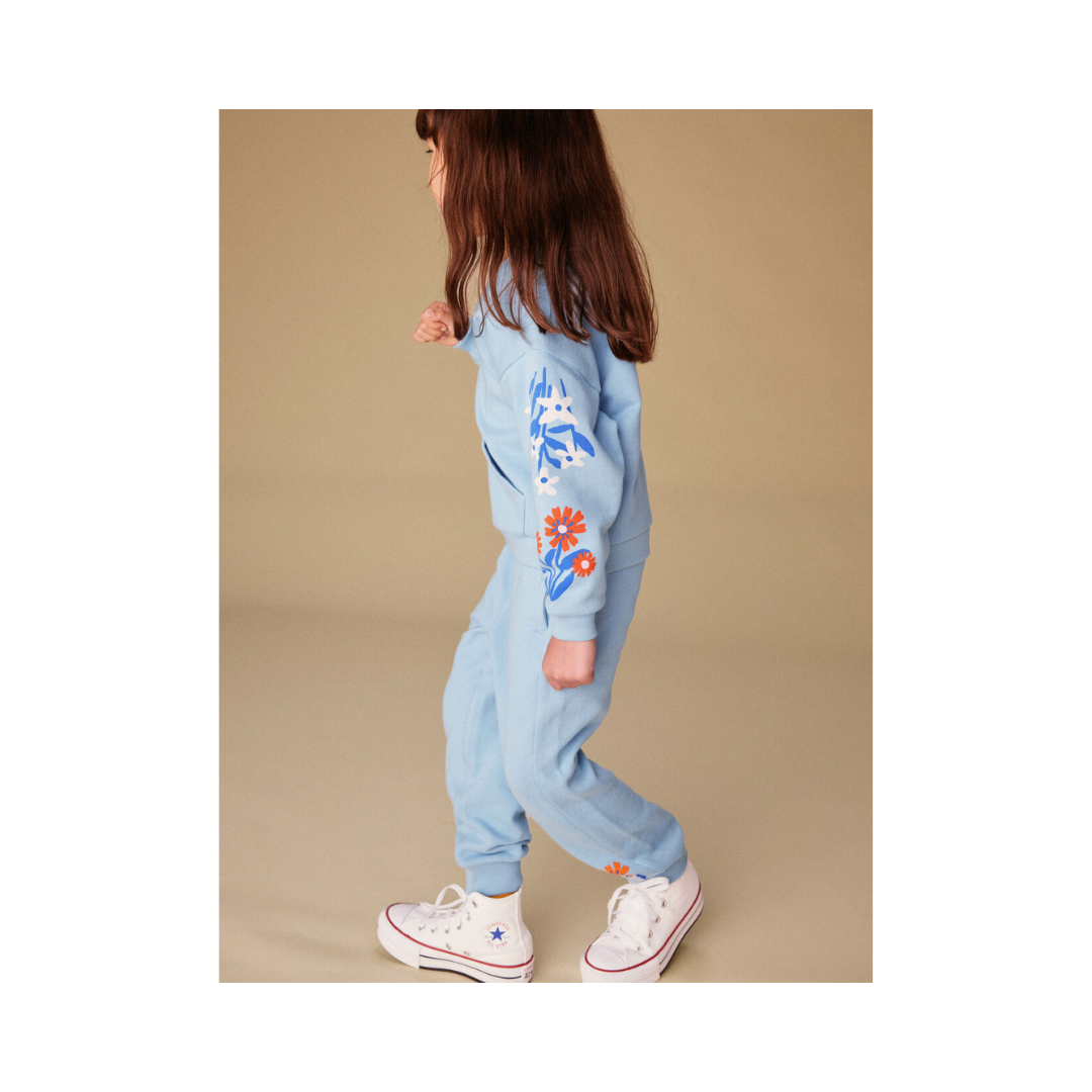 Scenic Blue Floral Sleeve Kanga Popover