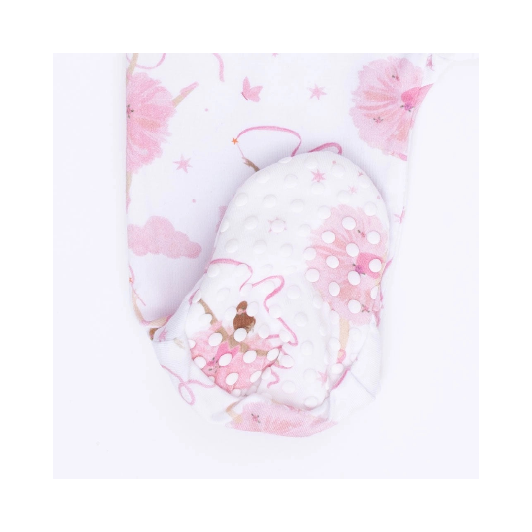 Ribbon Ballerinas 2 Way Ruffle Sleeve Zipper Footie