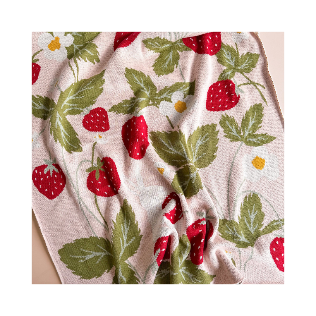 Strawberry Bunny Blanket Gift Set