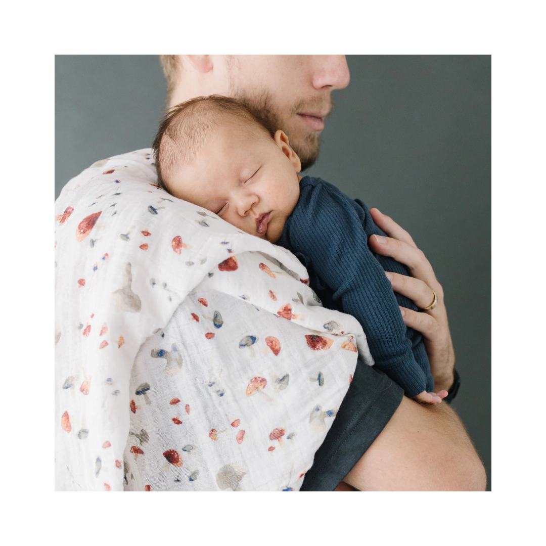 Mushrooms Cotton Muslin Swaddle Blanket 47x47