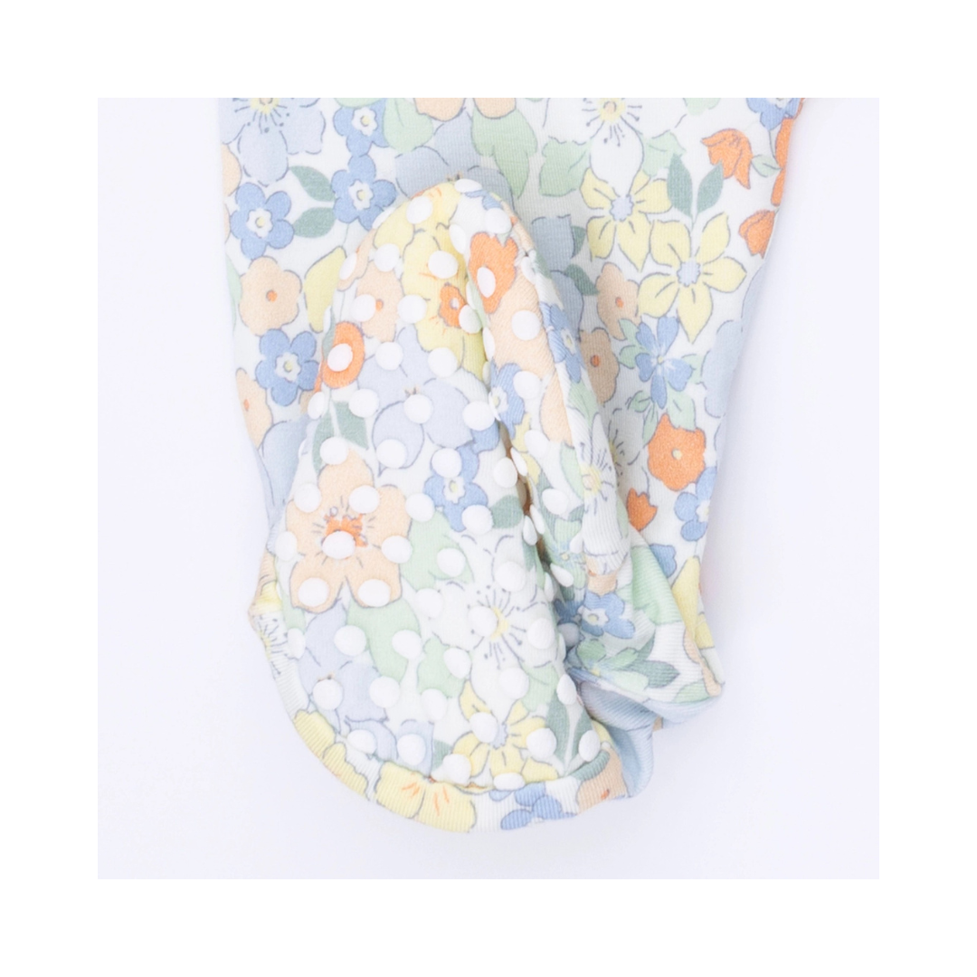 Georgia Floral 2 Way Ruffle Back Zipper Footie