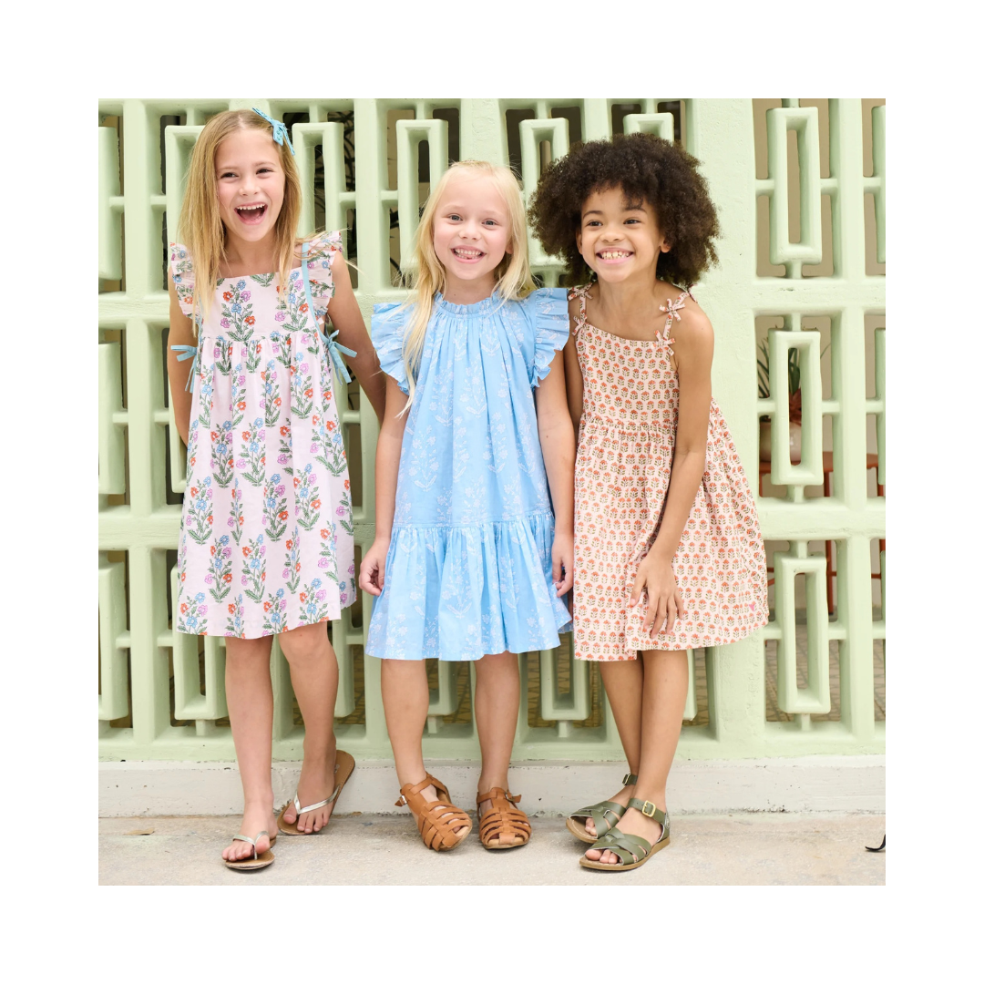 Pink Dew Drop Block Print Dress