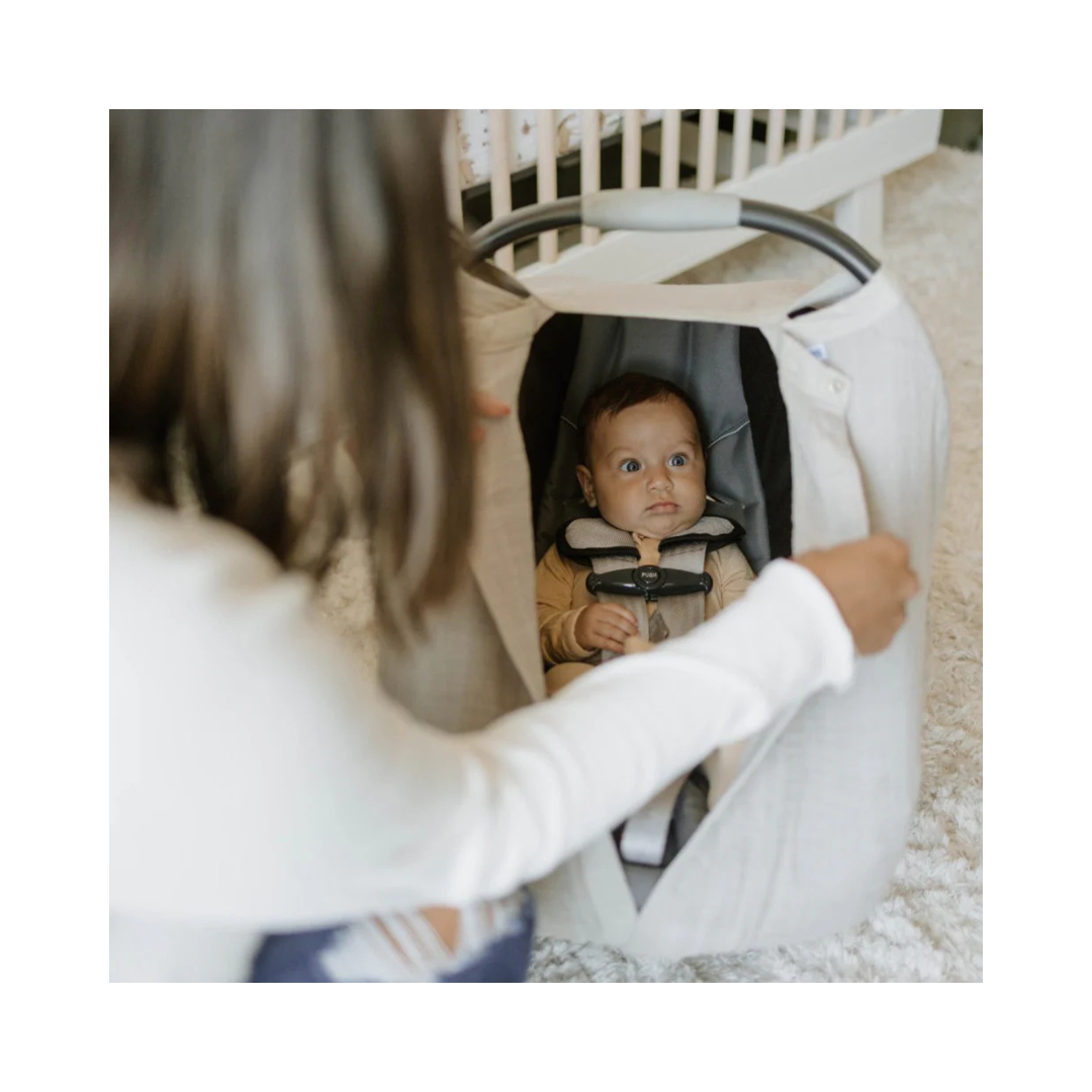 Cotton Muslin Car Seat Canopy - Porpoise
