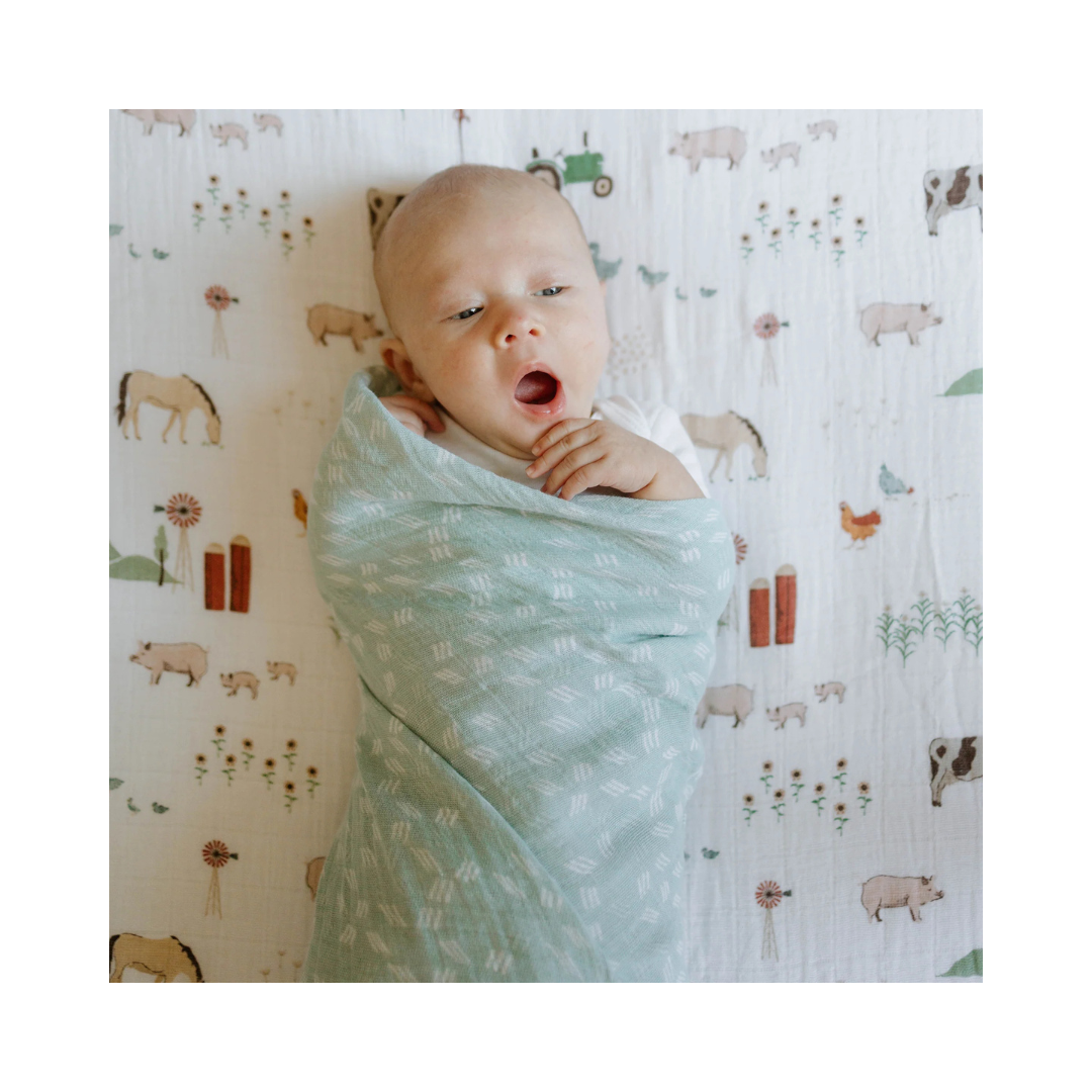 Cotton Muslin Swaddle Misty Field