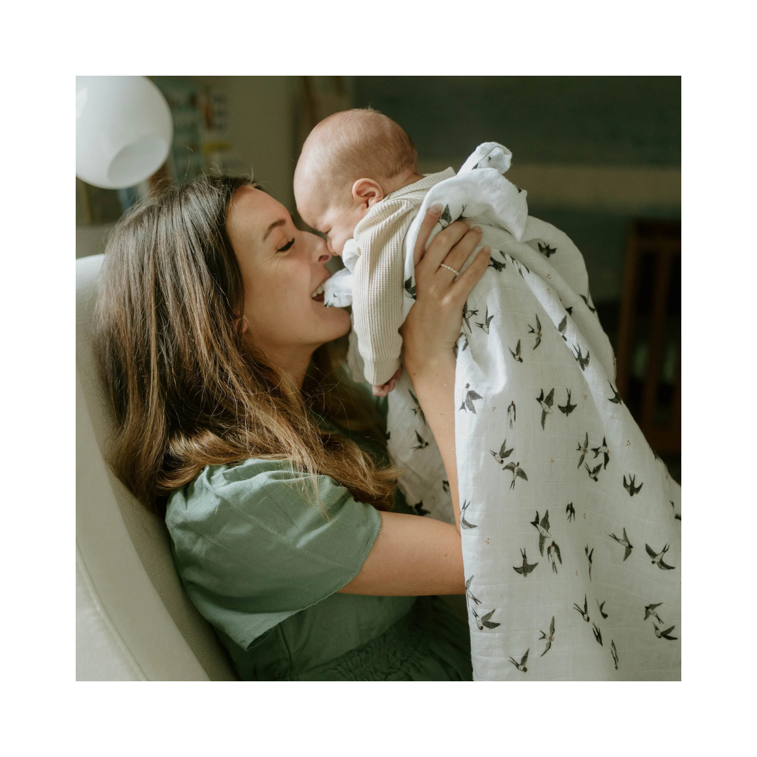Swallows Cotton Muslin Swaddle 47x47