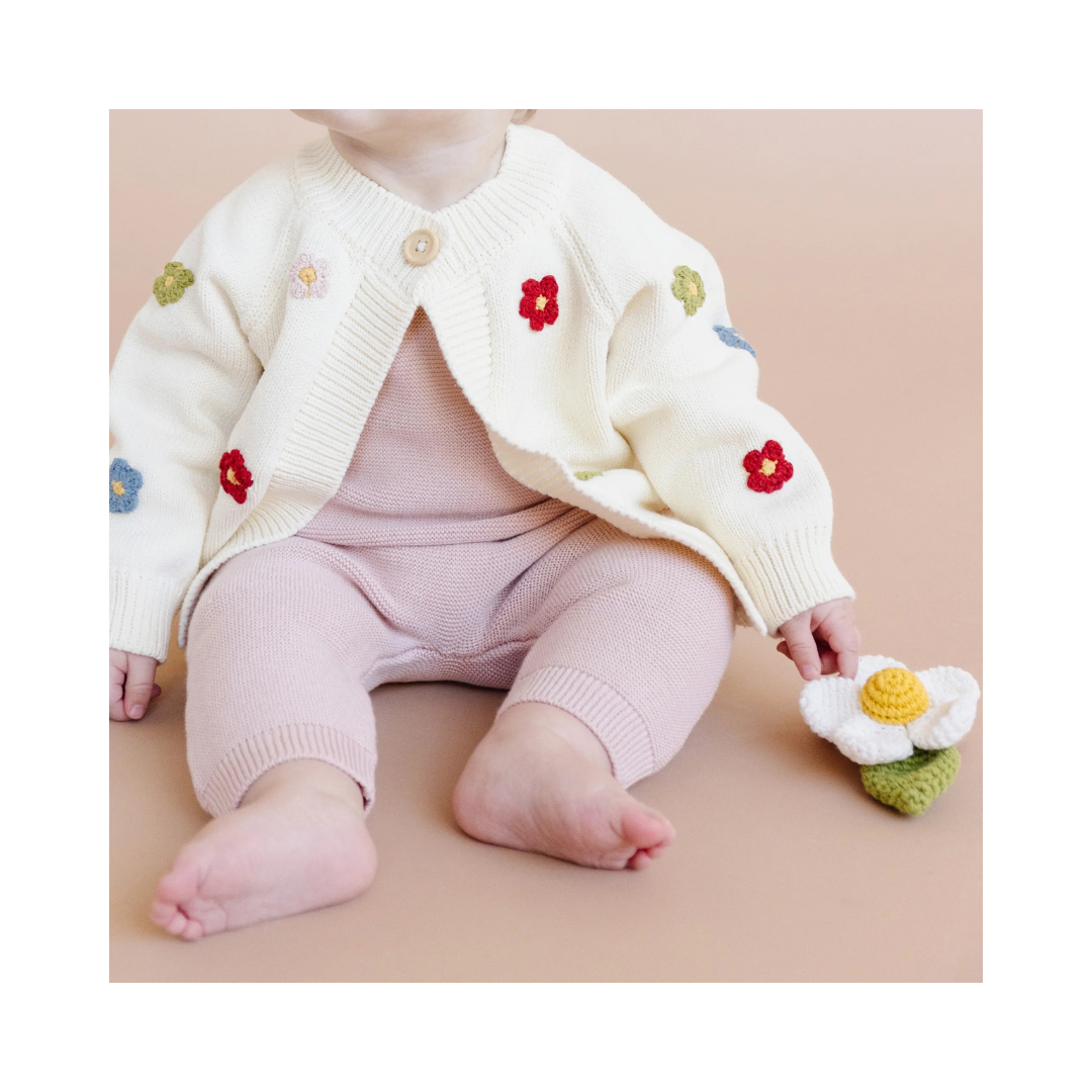 Cotton Flower Cardigan Sweater