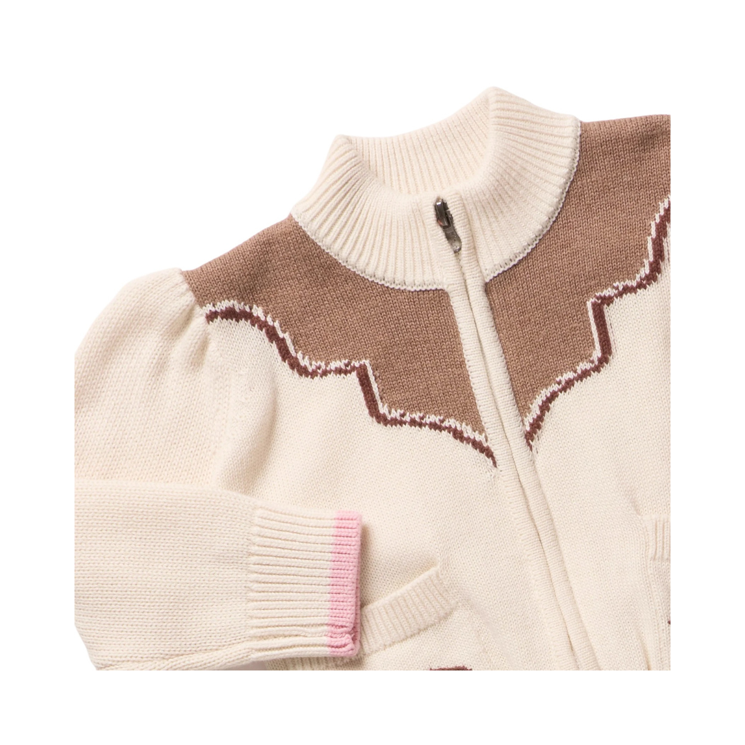Girls Western Zip Sweater