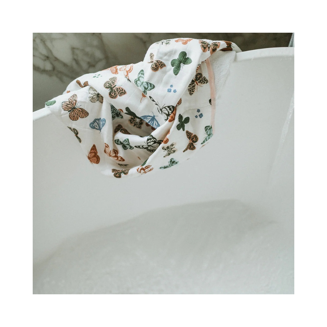 Butterflies Cotton Muslin Toddler Hooded Towel