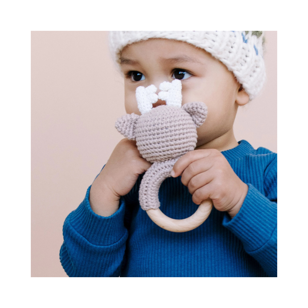 Deer Cotton Crochet Teether Rattle
