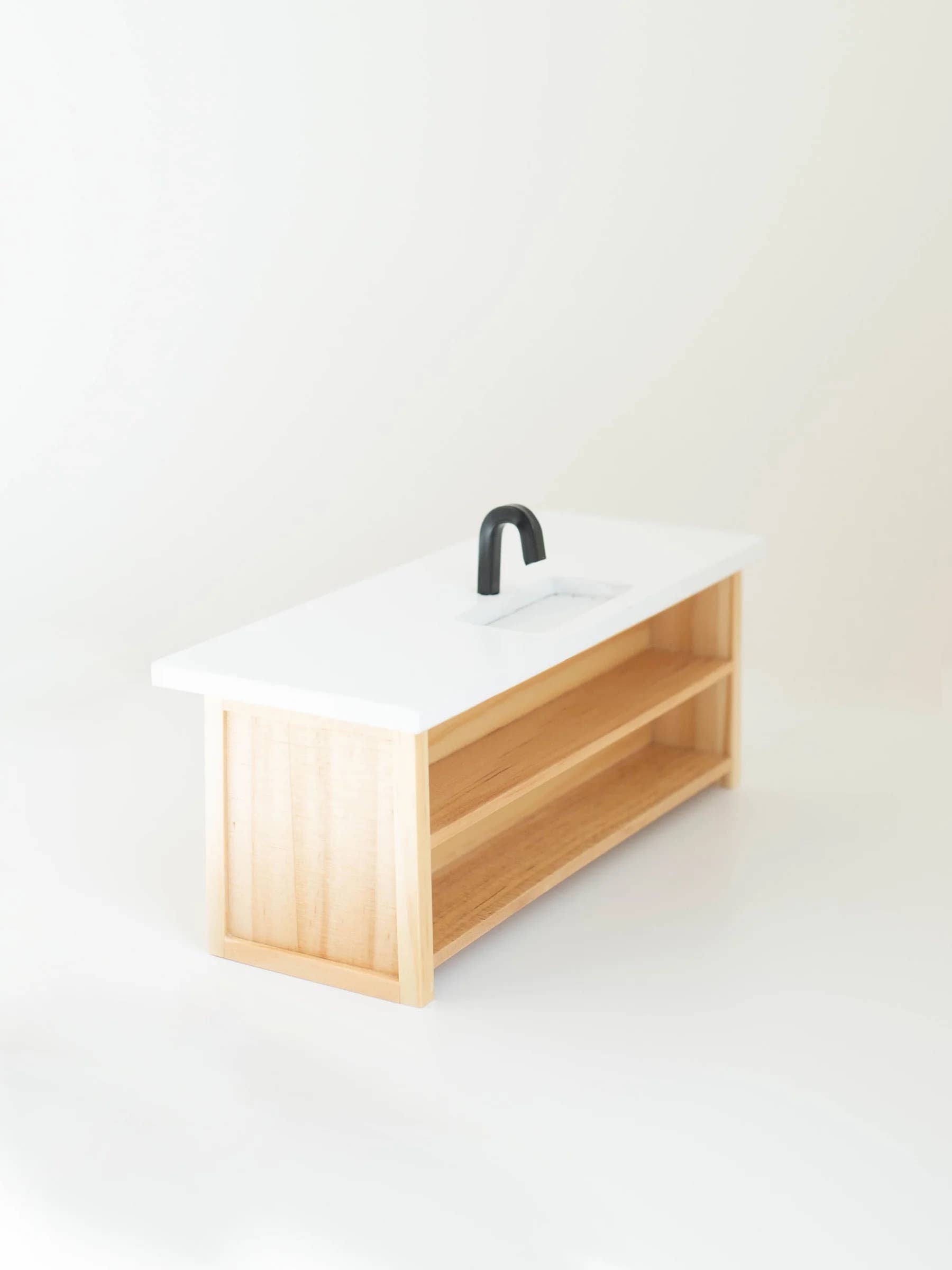 Dollhouse Farm Style Island with Drawers | Natural Wood