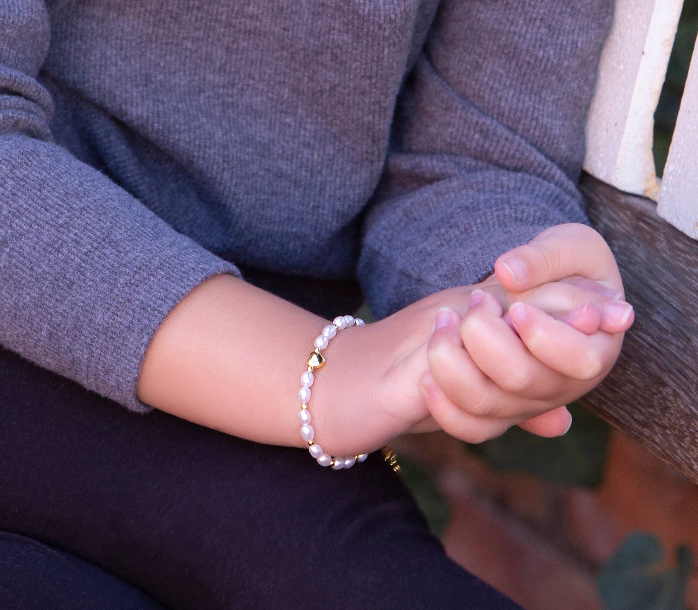 Girls 14K Gold-Plated Pearl Baby & Children's Bracelet: Medium 1-5 Years