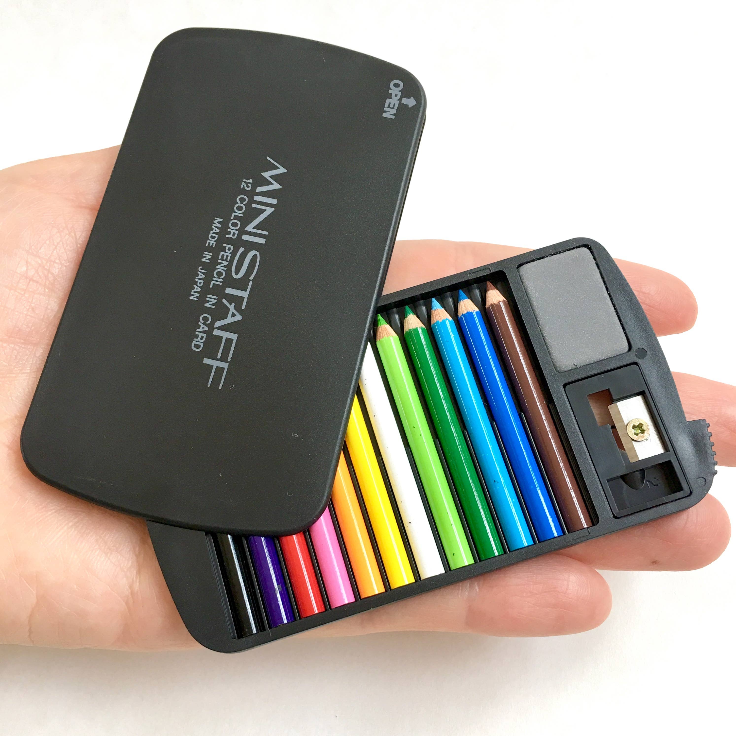 22132 12 Mini Pencils in Black  Card Case-1