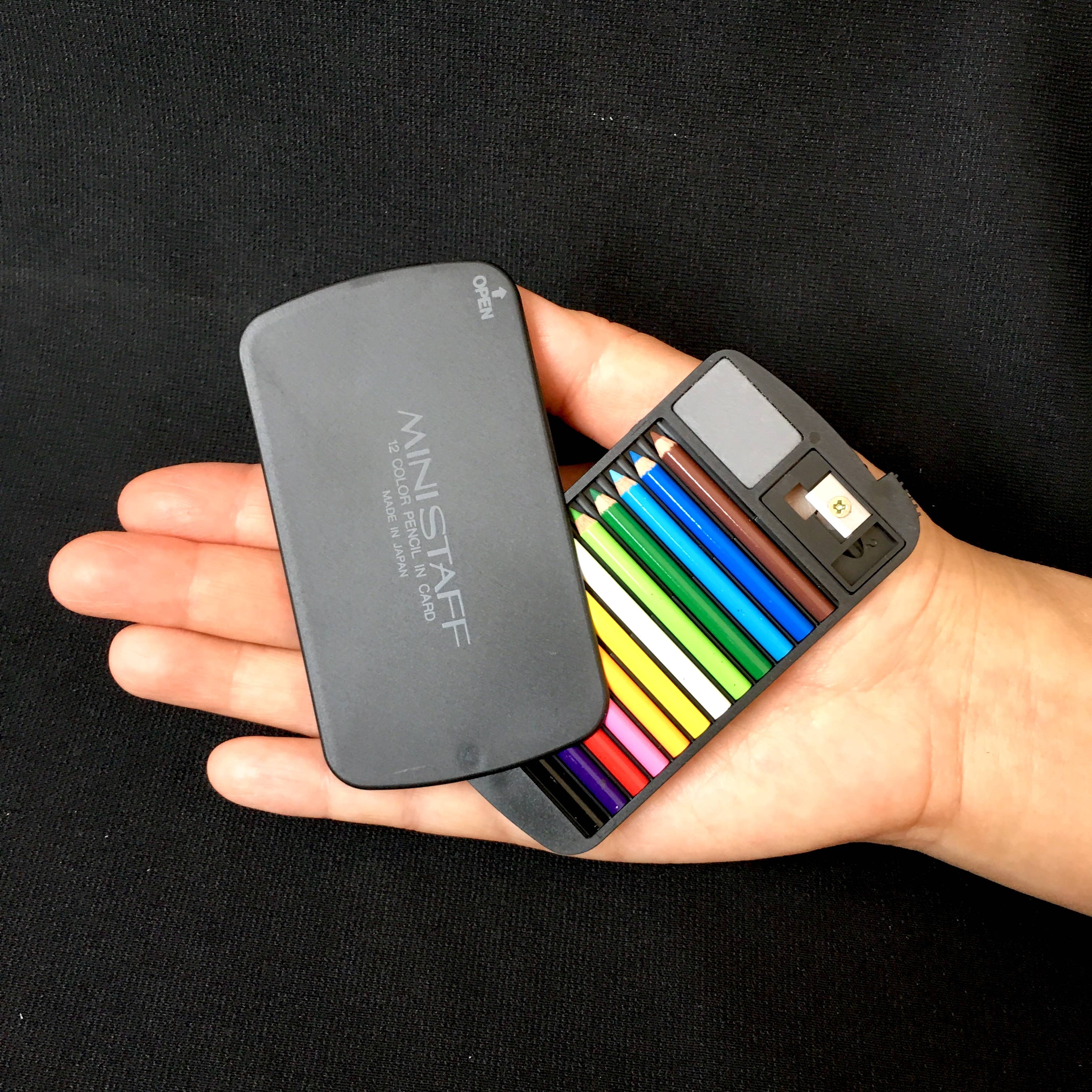 22132 12 Mini Pencils in Black  Card Case-1