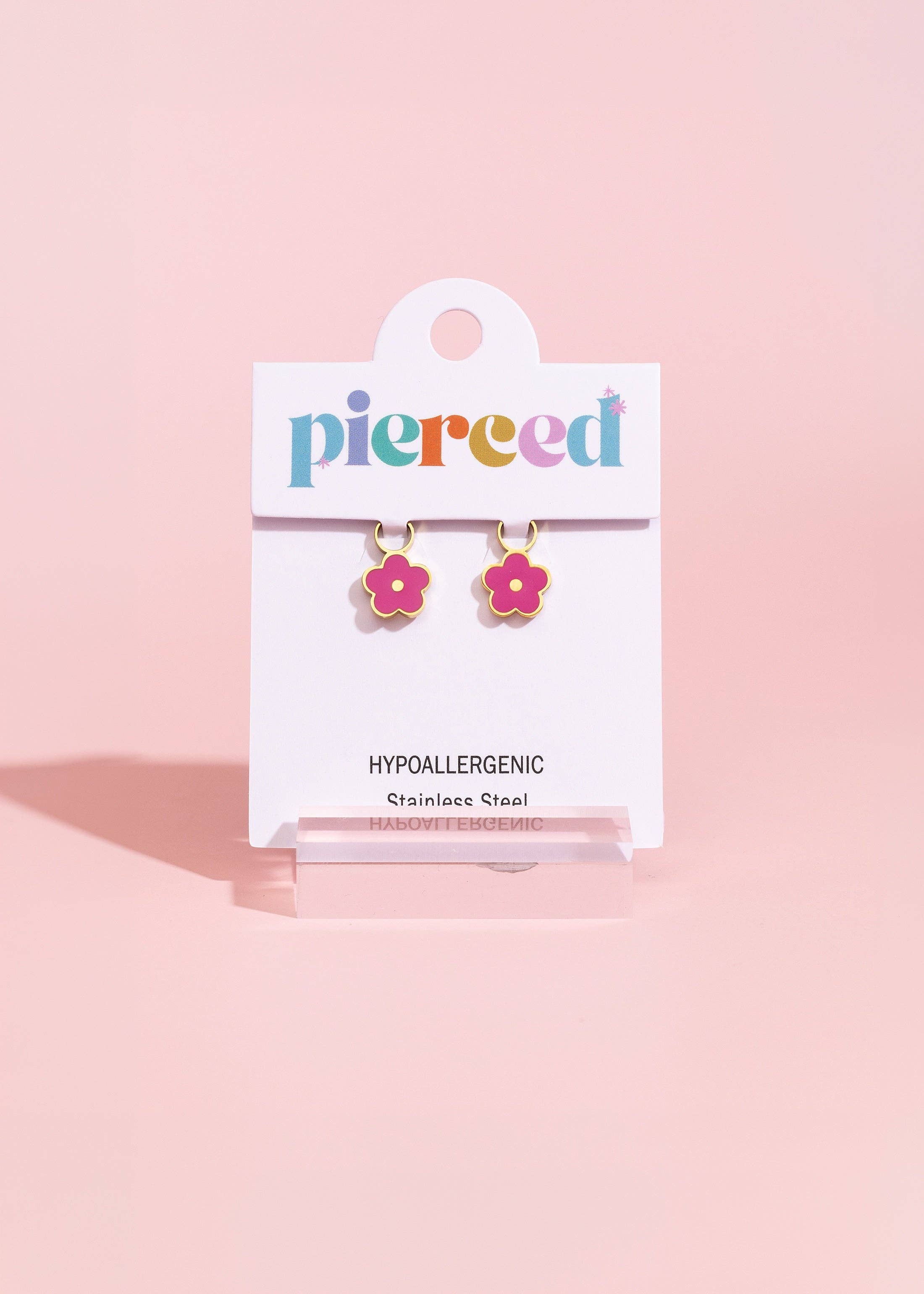Hot Pink Flower Charms