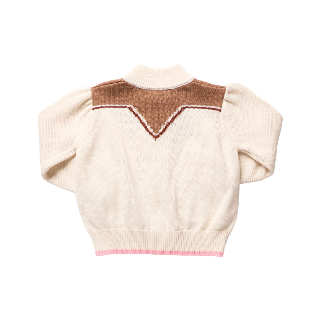 Girls Western Zip Sweater