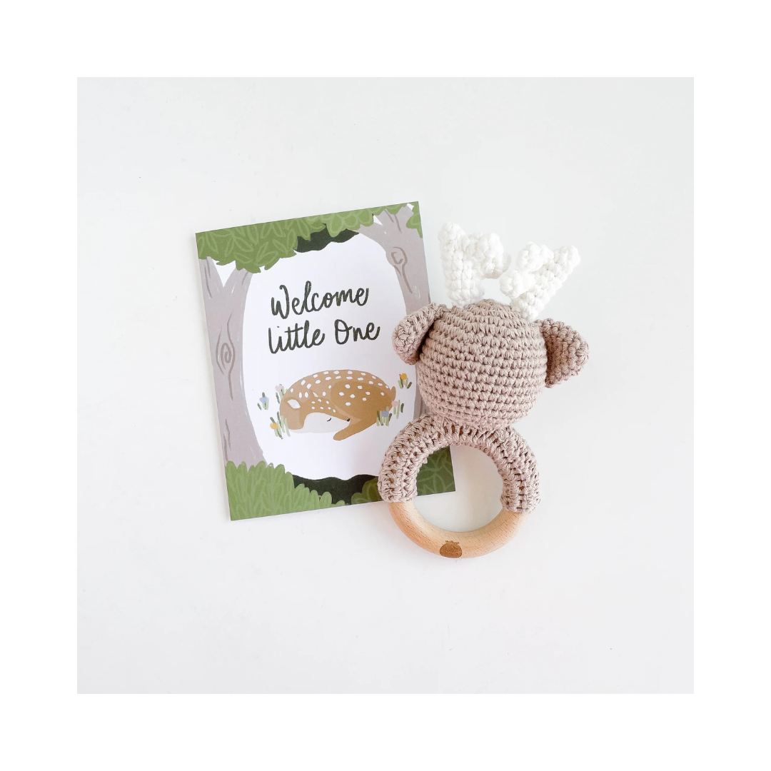 Deer Cotton Crochet Teether Rattle