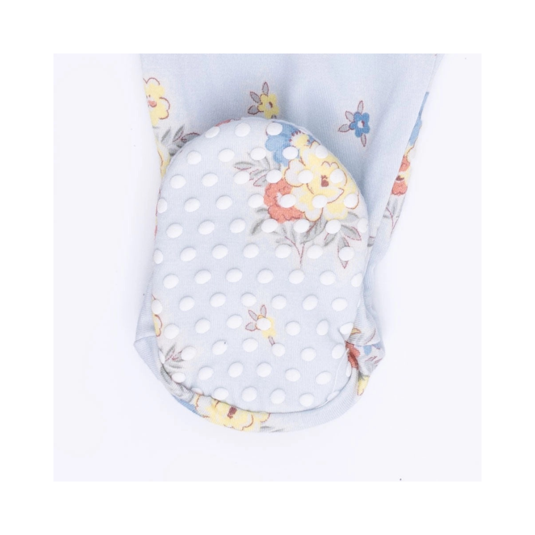 Country Stitch Floral - 2 Way Ruffle Back Zipper Footie
