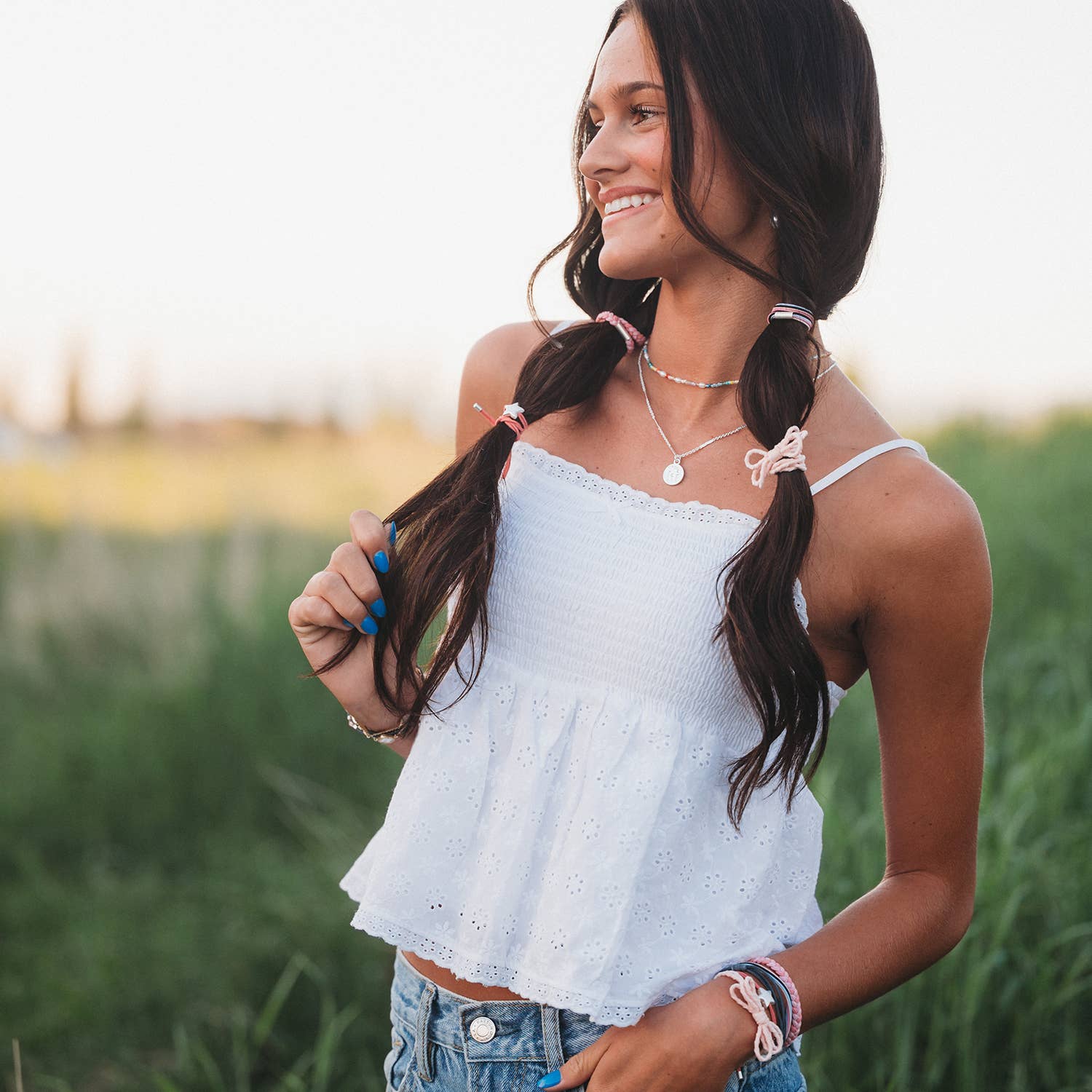 "Wish" Silver Star Hair Tie Bracelets: Small