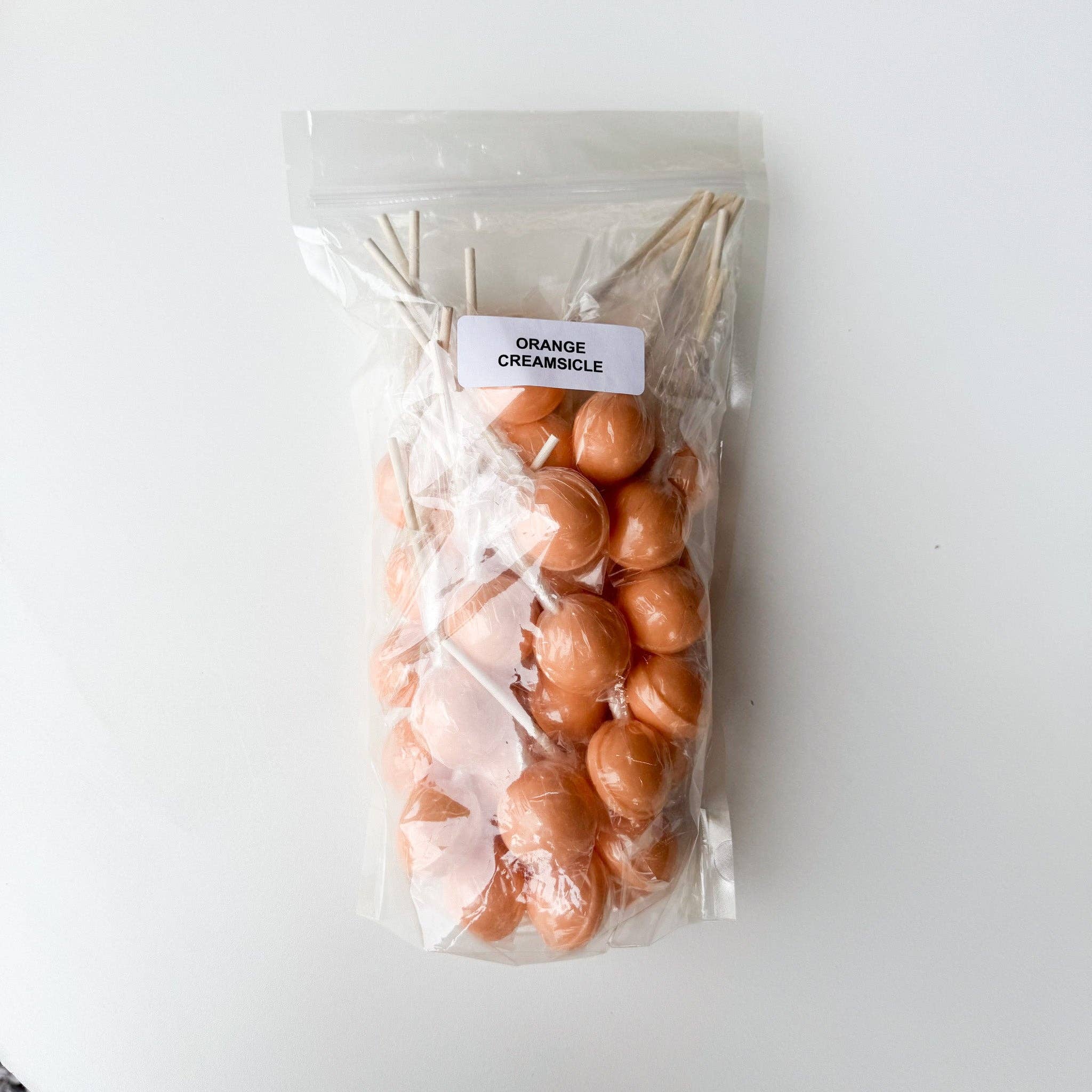 Large Lollies: Orange Creamsicle Lollipop Candy: 144 ct Bulk Case: Individually Wrapped