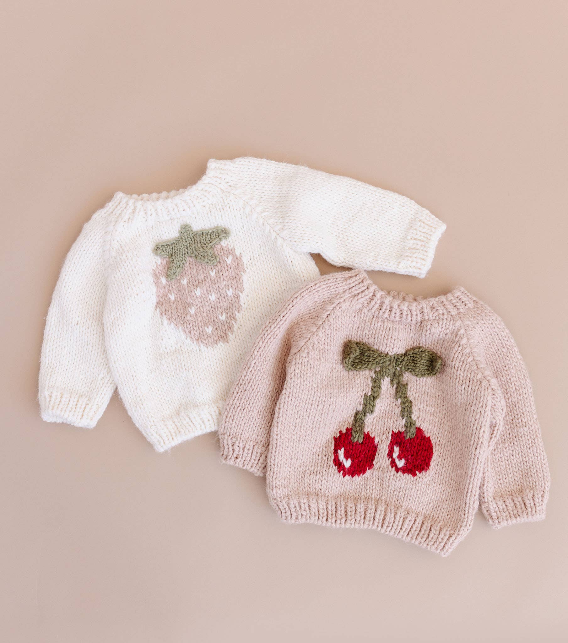 Cherry Pullover Sweater Baby Kid Valentine's Fruit Gift: Blush / M 2-3y