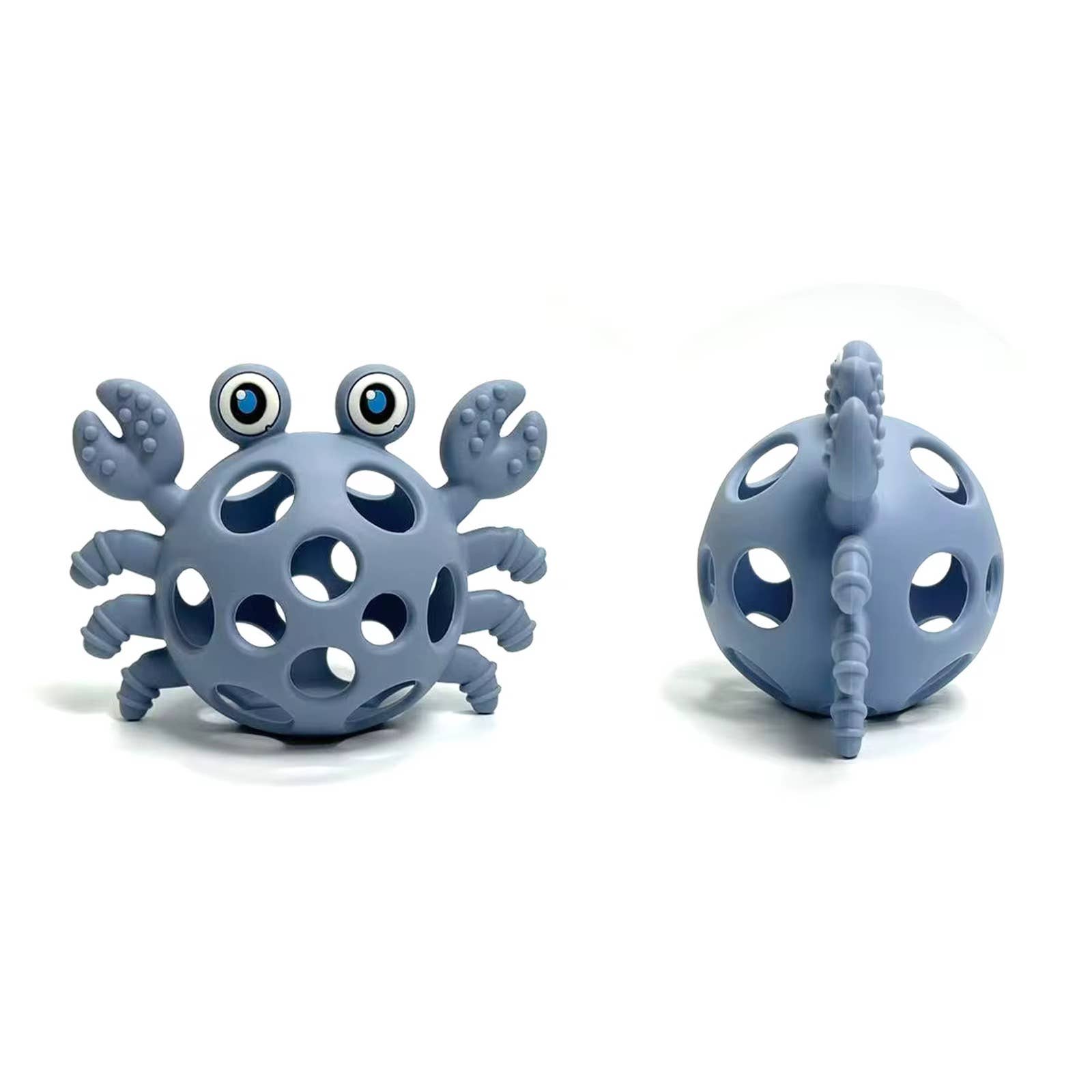 Silicone 3D Funny Crab Teether: Teal