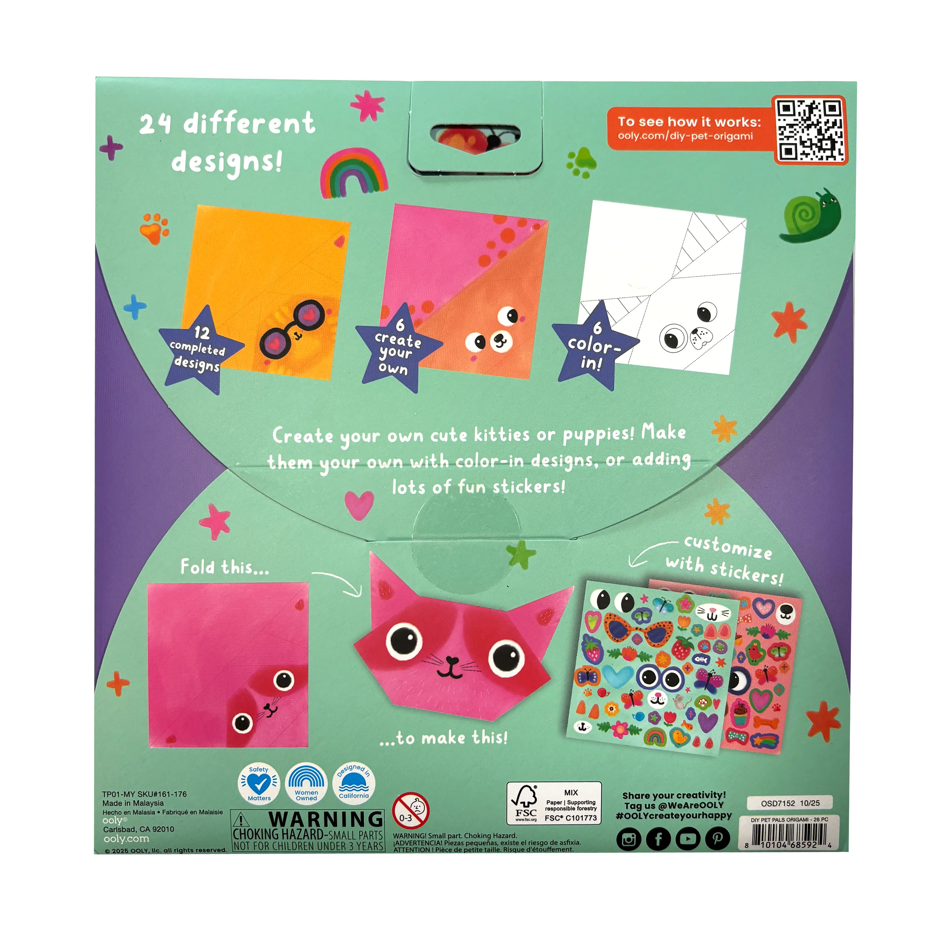 DIY Pet Pals Origami Kit - Set of 24 Designs