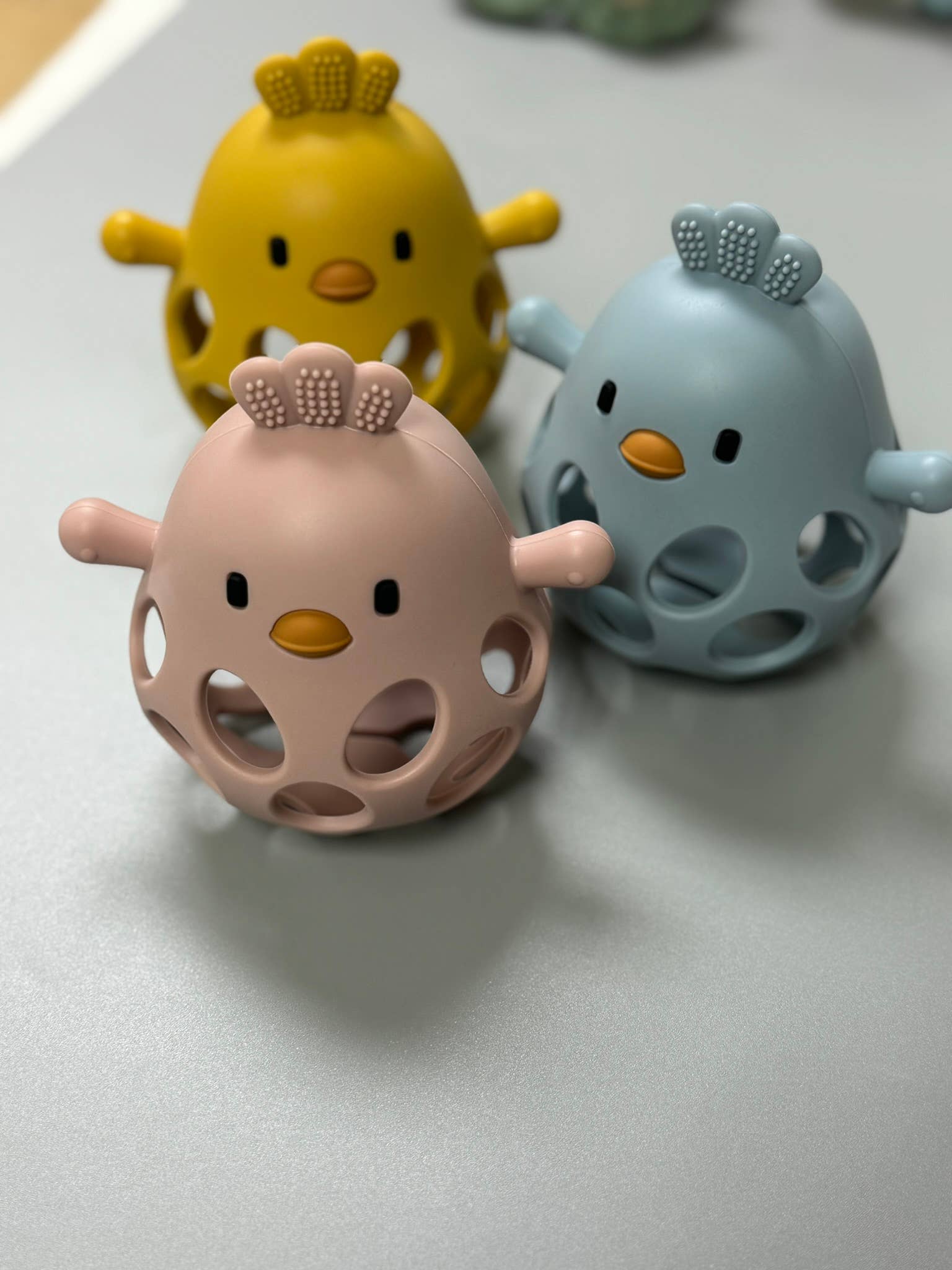 Silicone 3D Chicken Teether: Mustard
