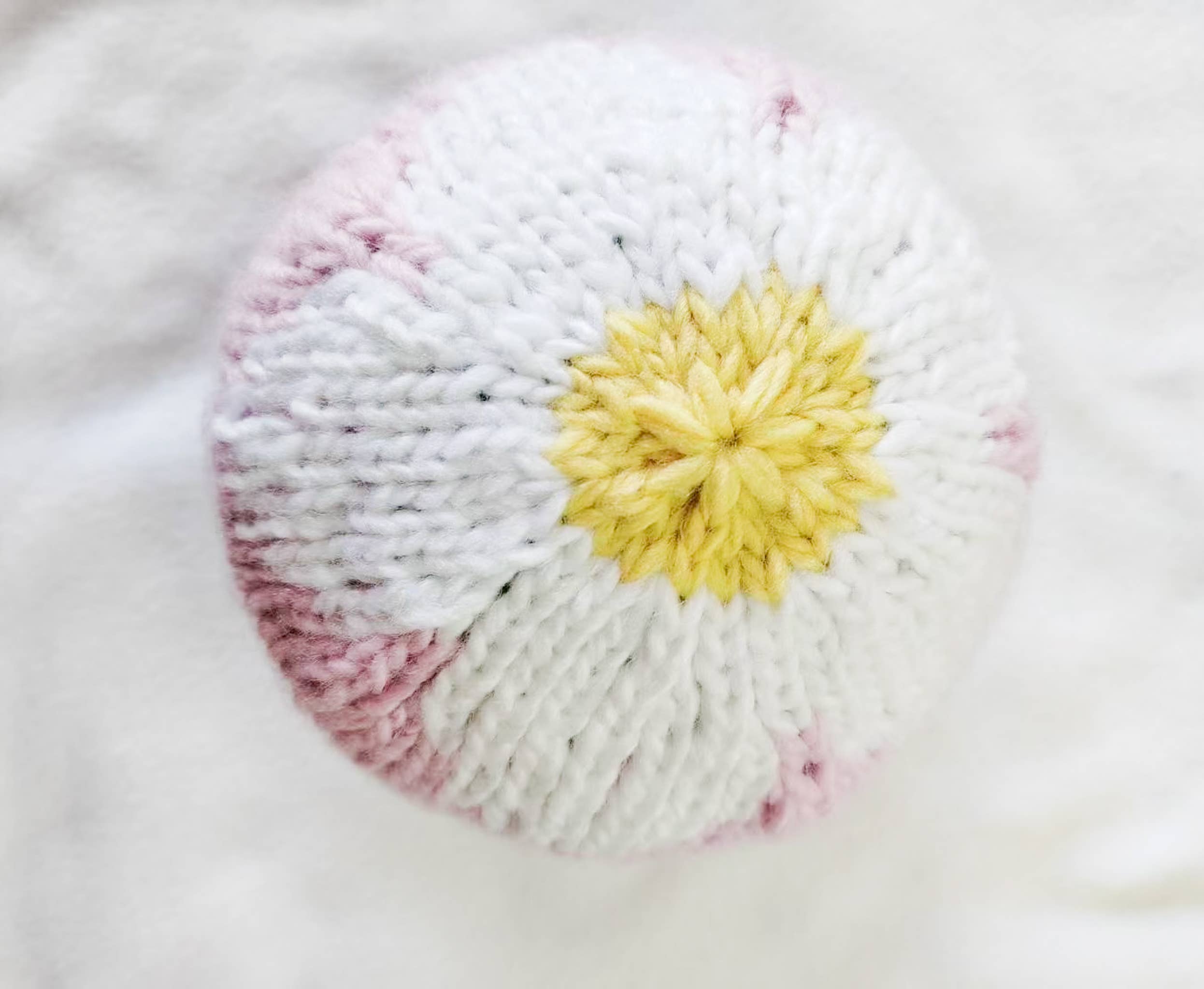 Flower Hat Pink White Baby Kid Girl Beanie Fall Accessories : M; 2-5Y