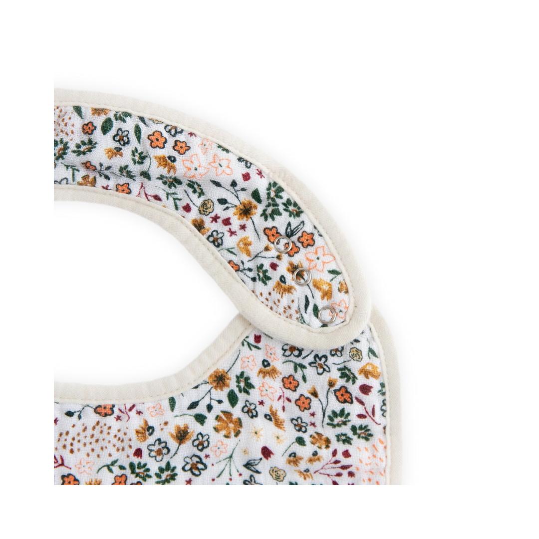 Cotton Muslin Classic Bib 3 Pack - Vintage Floral