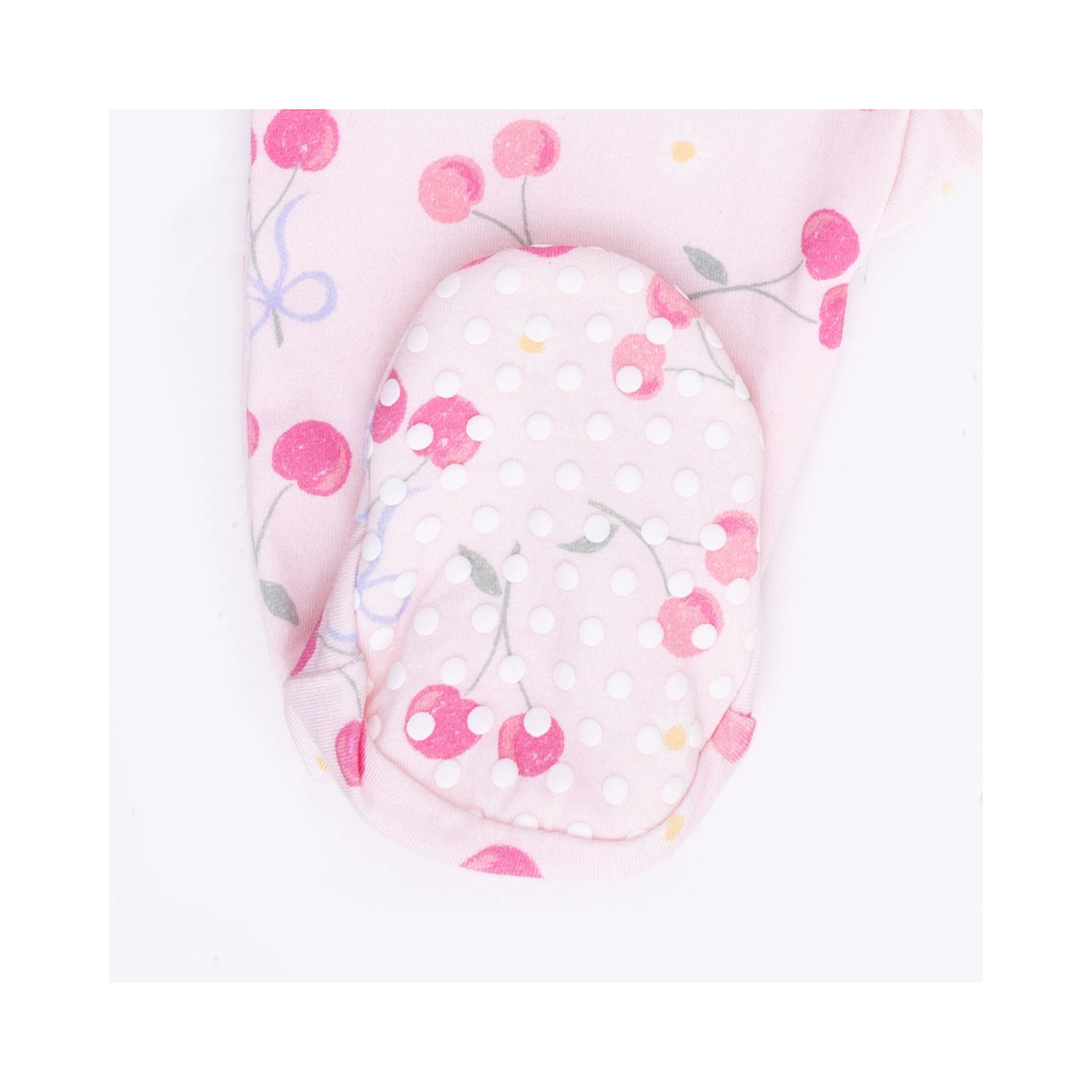 Sweet Cherries 2 Way Ruffle Back Zipper Footie