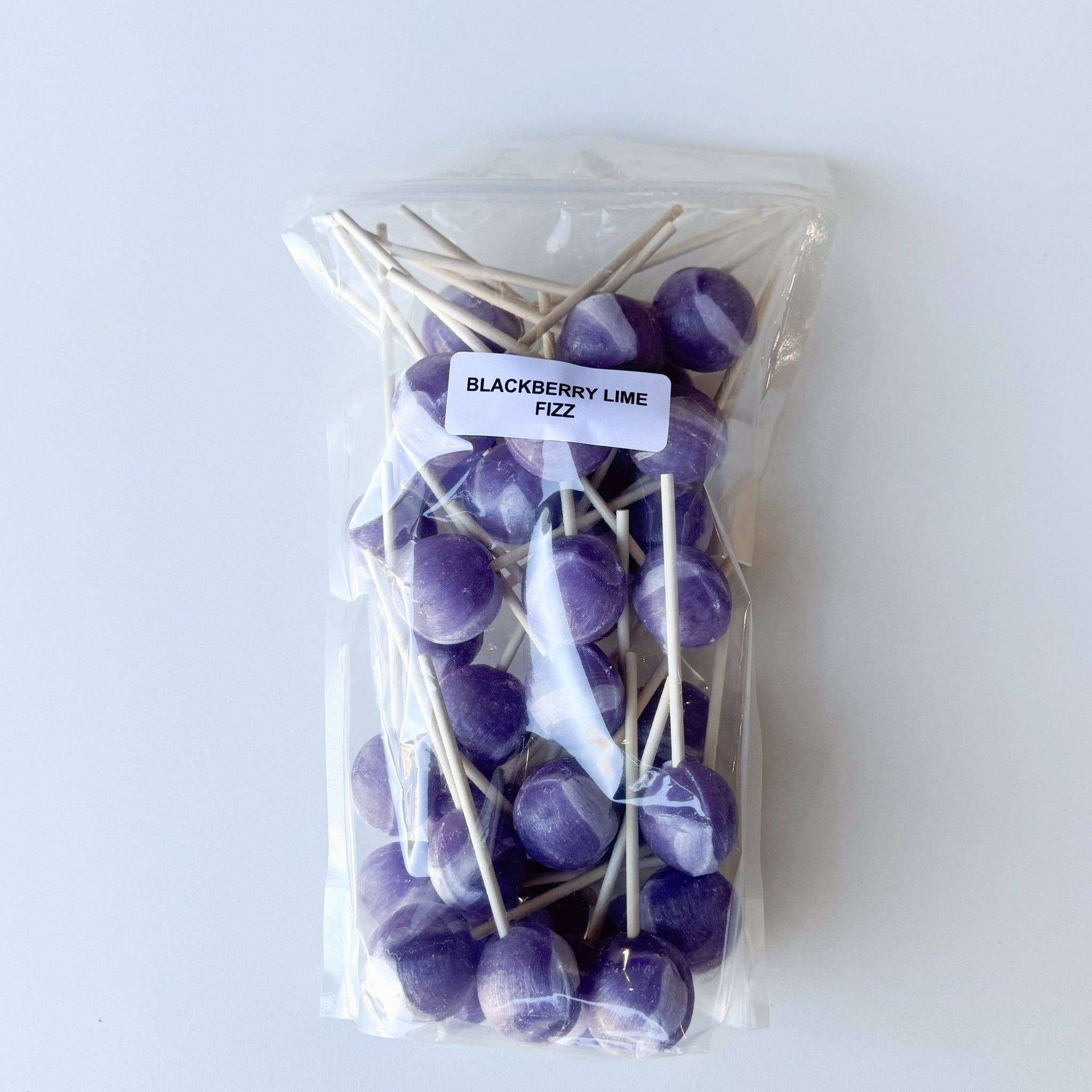 Large Lollies: Blackberry Lime Fizz Lollipop Candy: 144 ct Bulk Case Individually Wrapped
