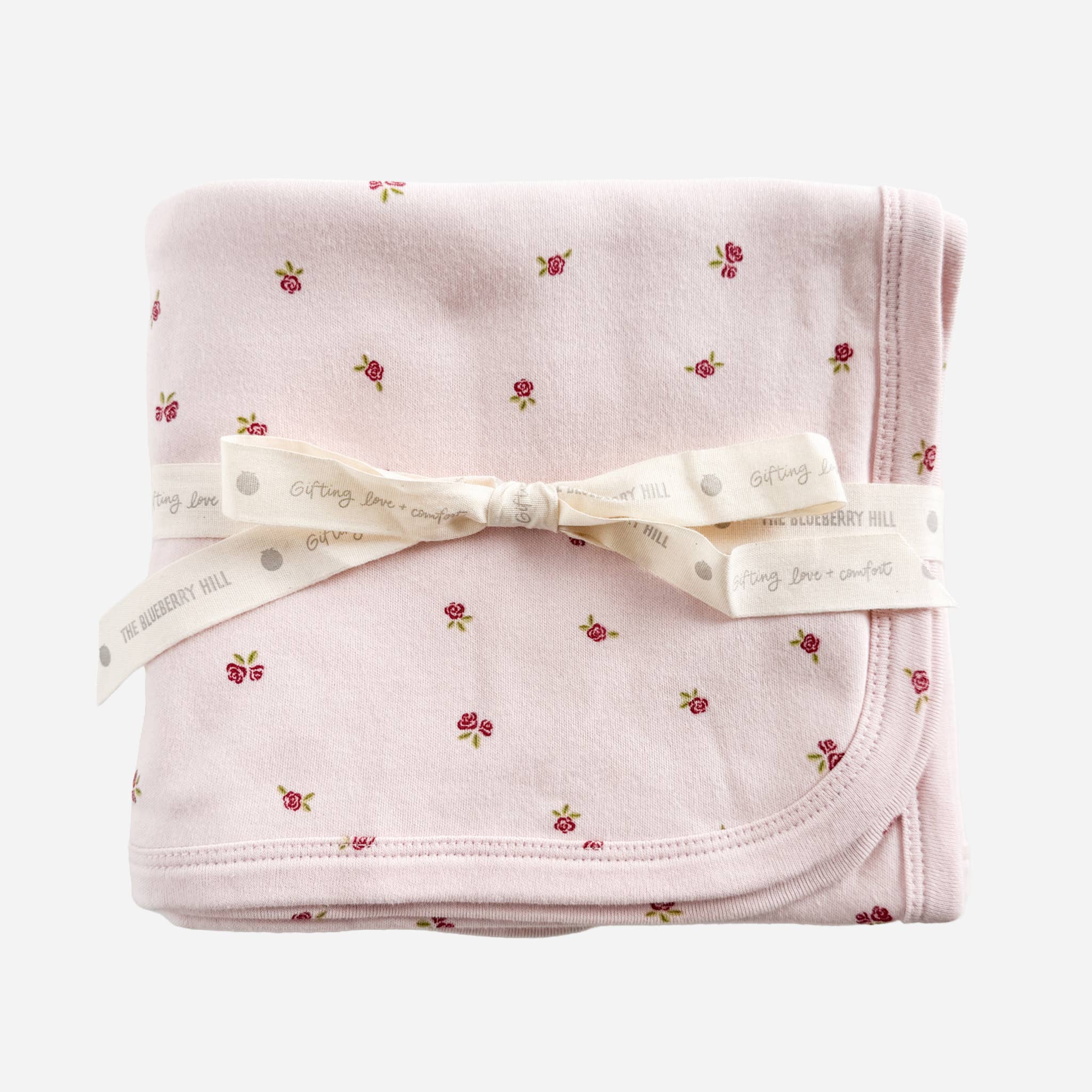 Layette Swaddle Blanket Rose Baby Girl Organic Cotton Flower: Pink