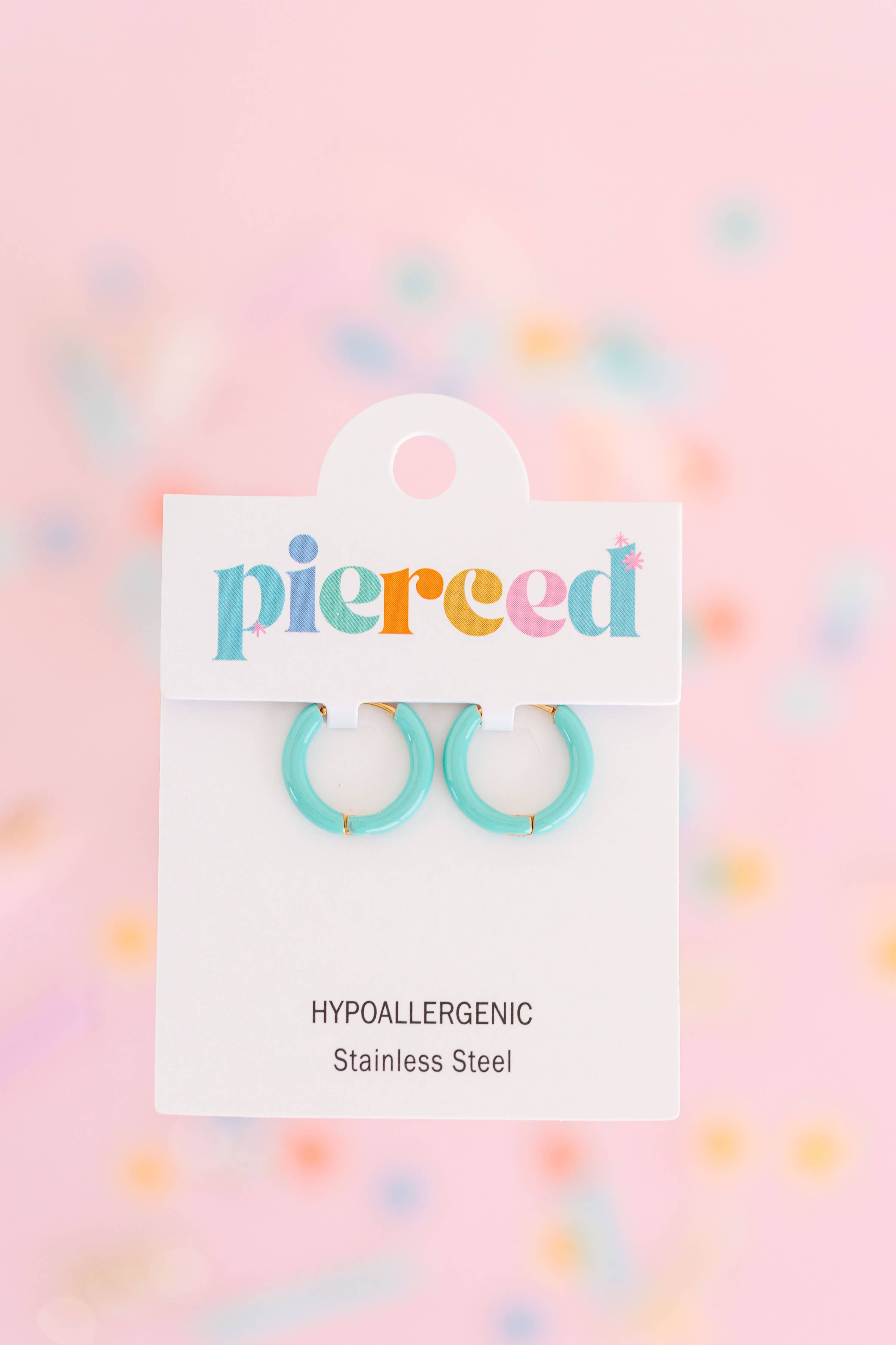 Colored Huggies Earrings: White