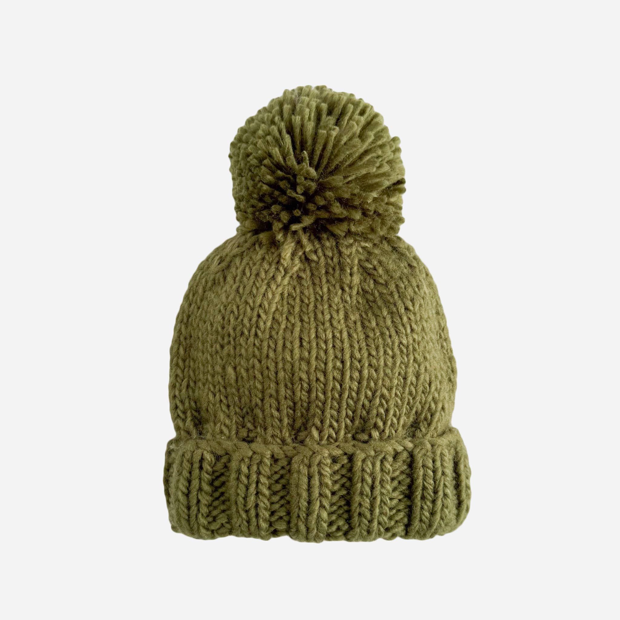Classic Pom Hat Moss Kids Baby Fall Christmas Holiday Wood: M; 2-5Y