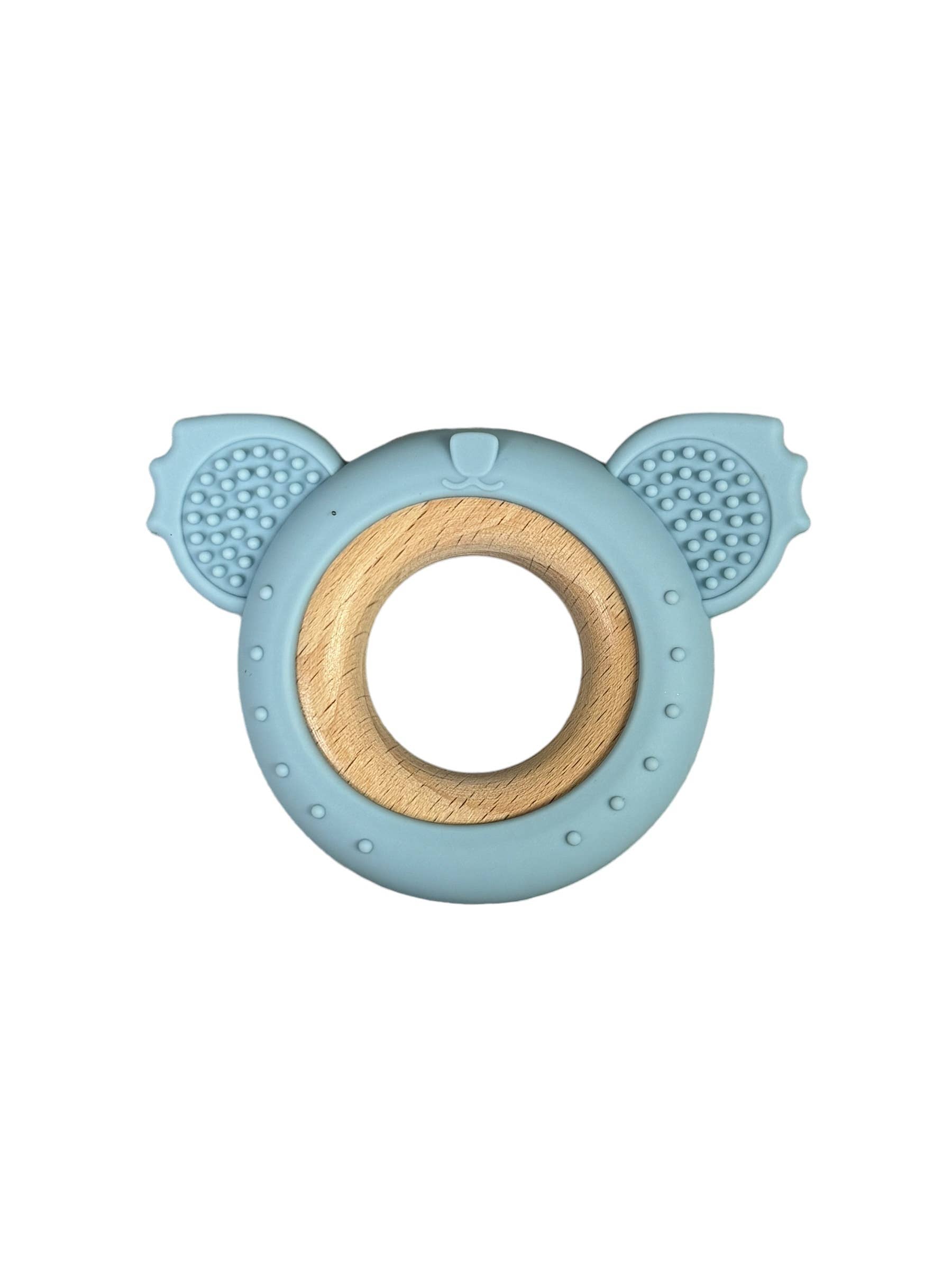 BPA Silicone & Beechwood Teether Ring Kaola: Baby Breath