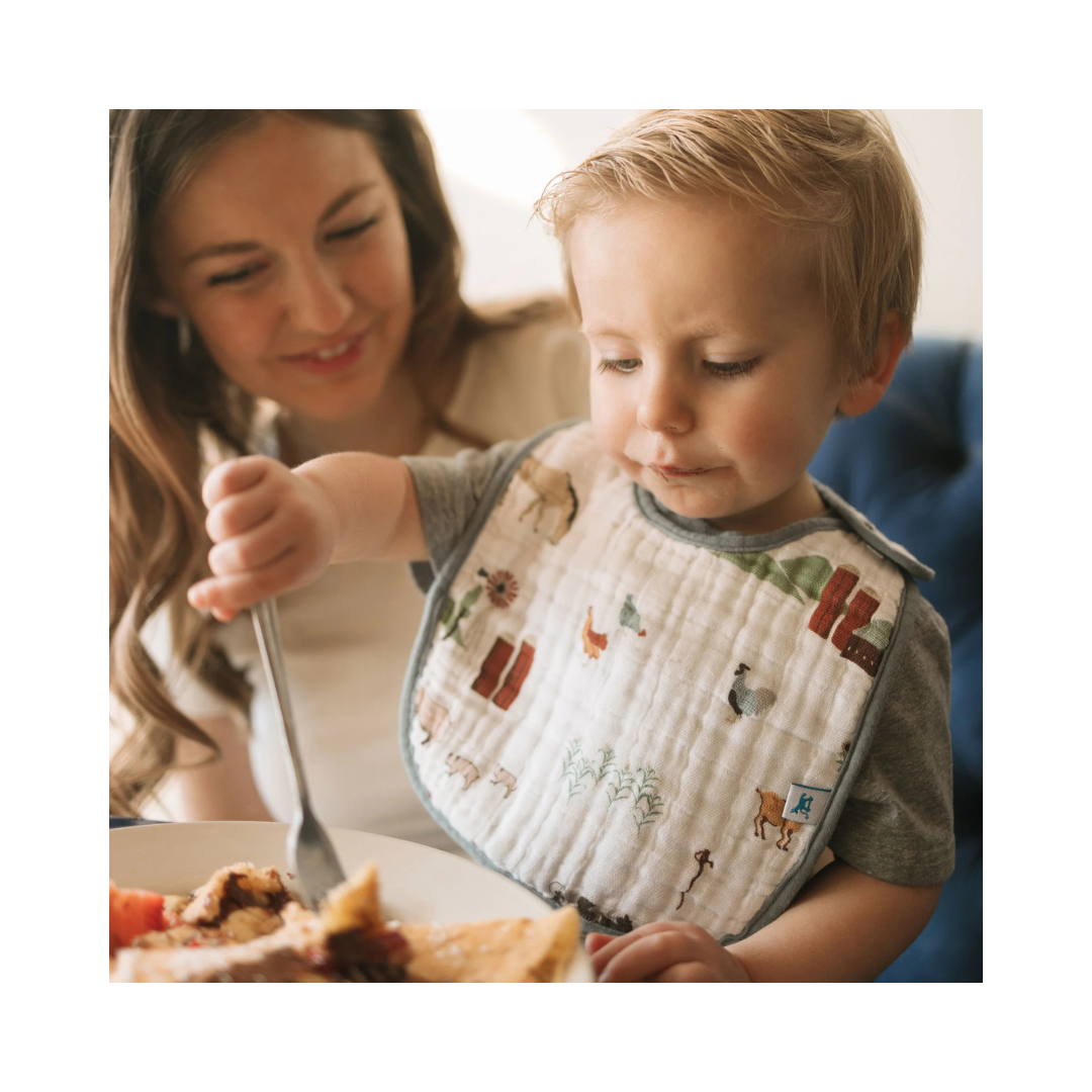 Cotton Muslin Classic Bib 3 Pack - Farmyard