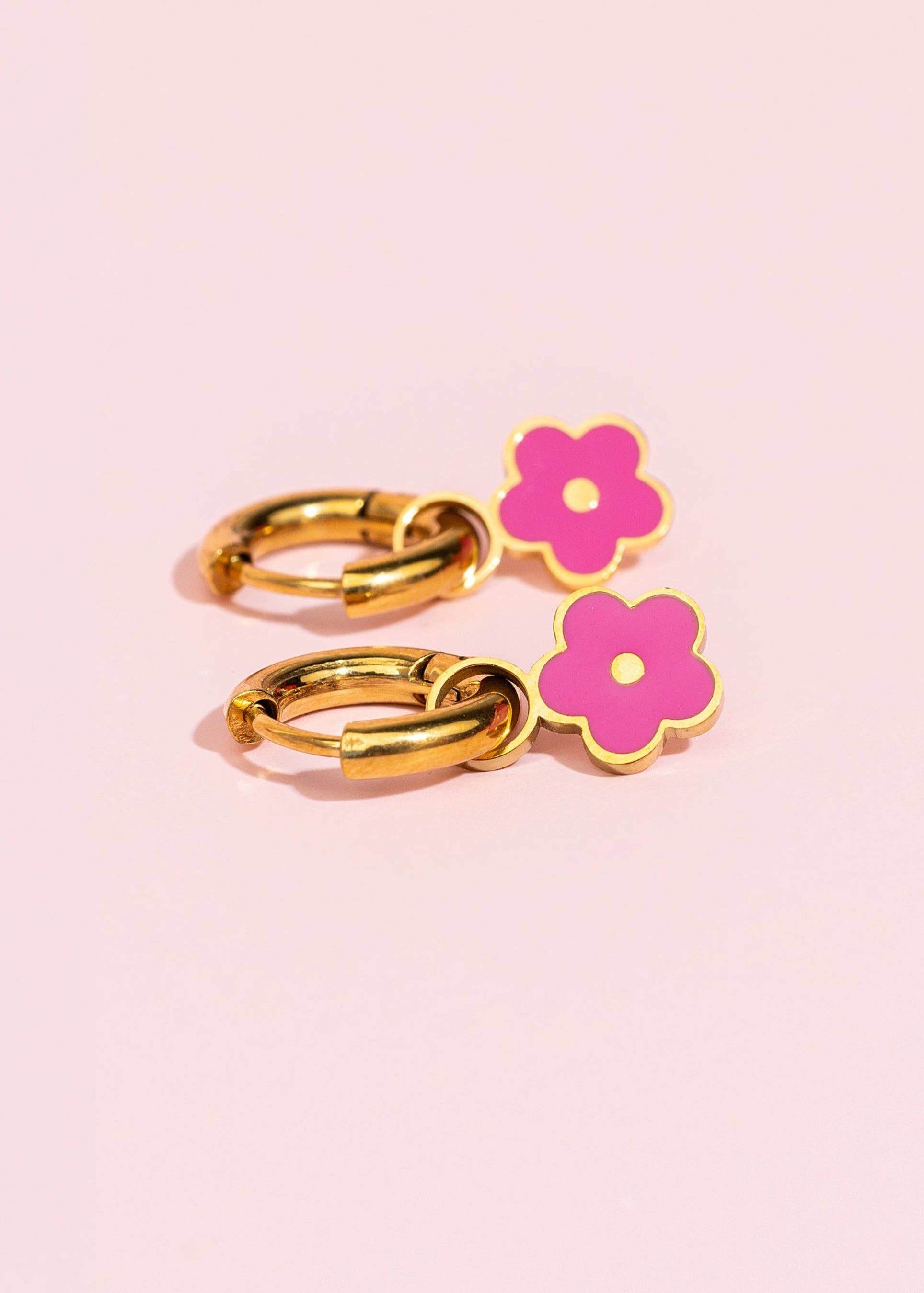 Hot Pink Flower Charms