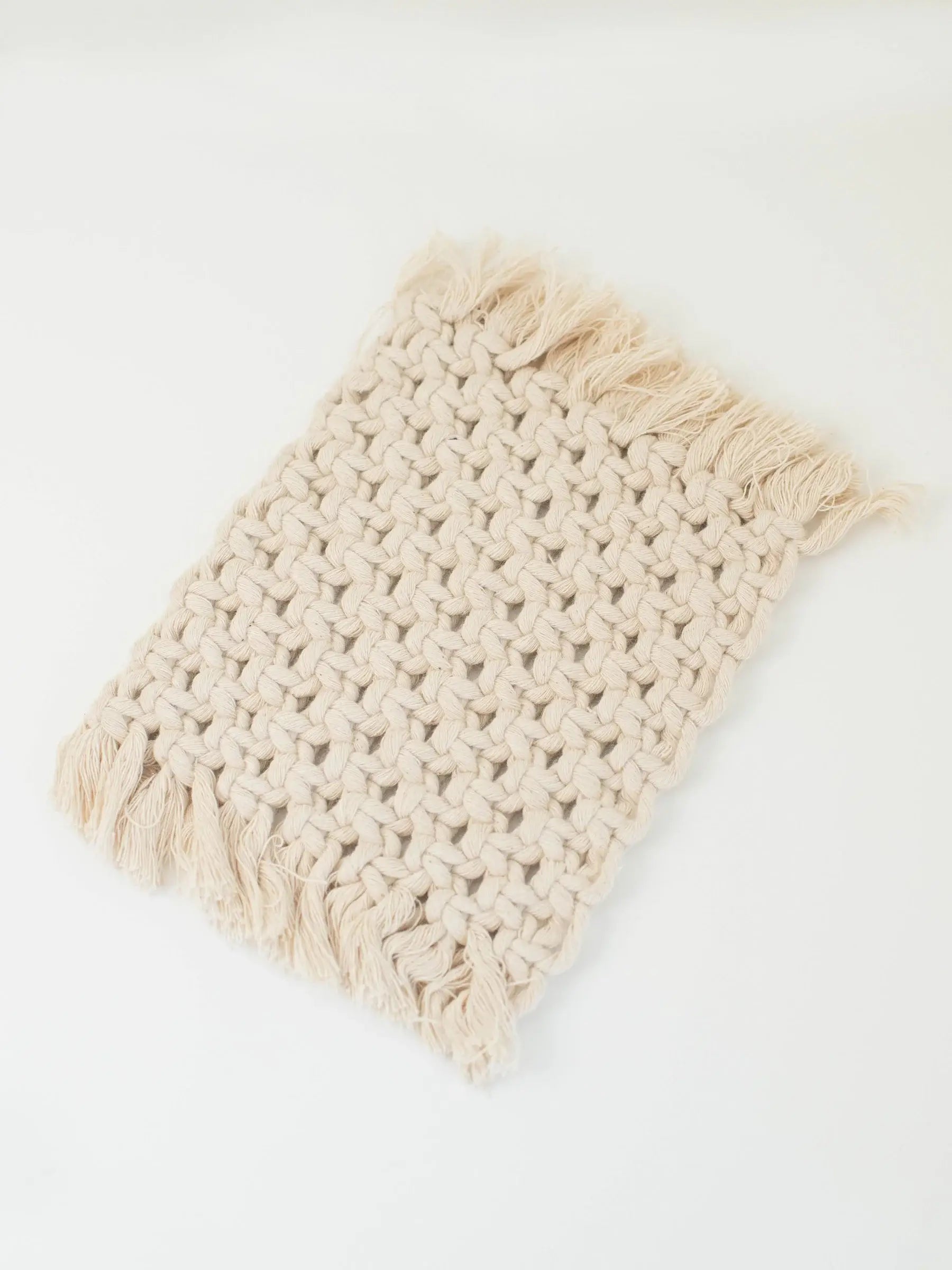 Dollhouse Macrame Rectangle Rug | Ivory or Natural: Ivory