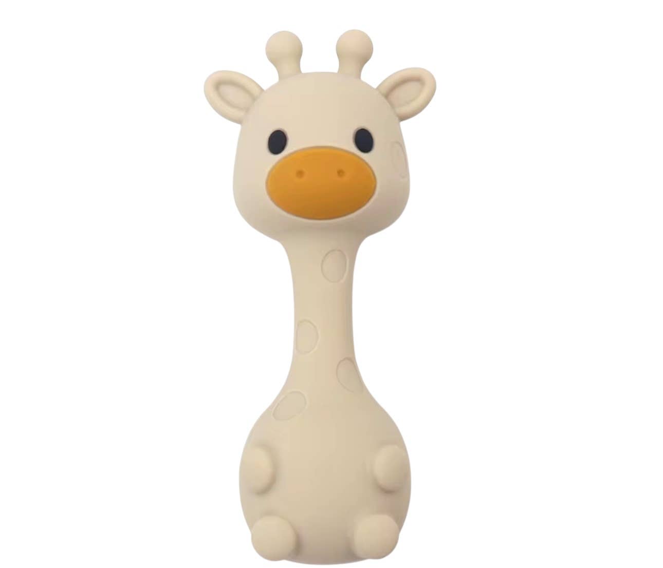 BPA All Silicone Giraffe Rattle: Misty Rose