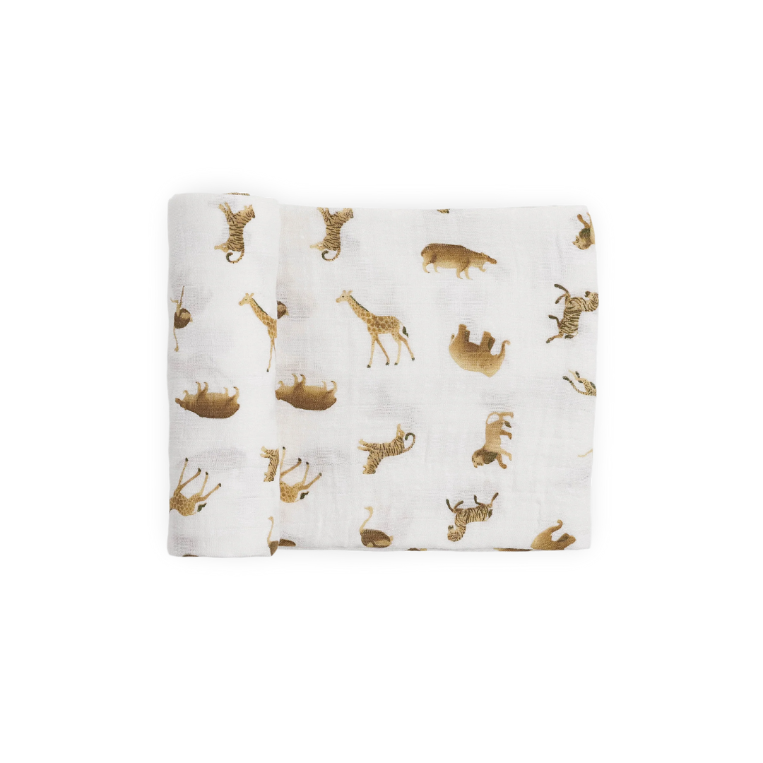 Animal Crackers Cotton Muslin Swaddle 47x47