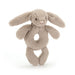Bashful Beige Bunny Ring Rattle — main product photo